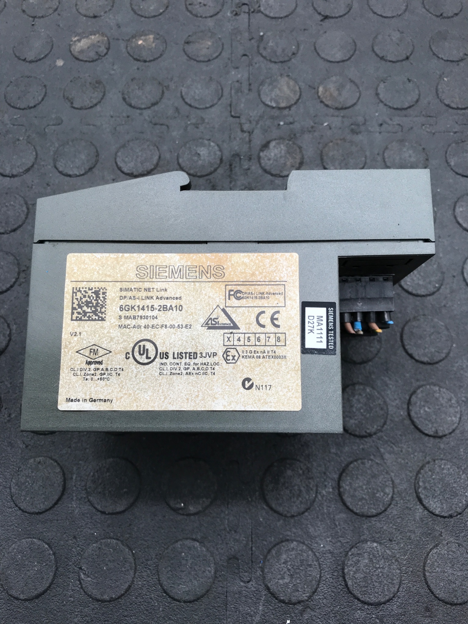 SIEMENS 6GK1415-2BA10 DP/AS-i LINK Advanced Gateway USED 3
