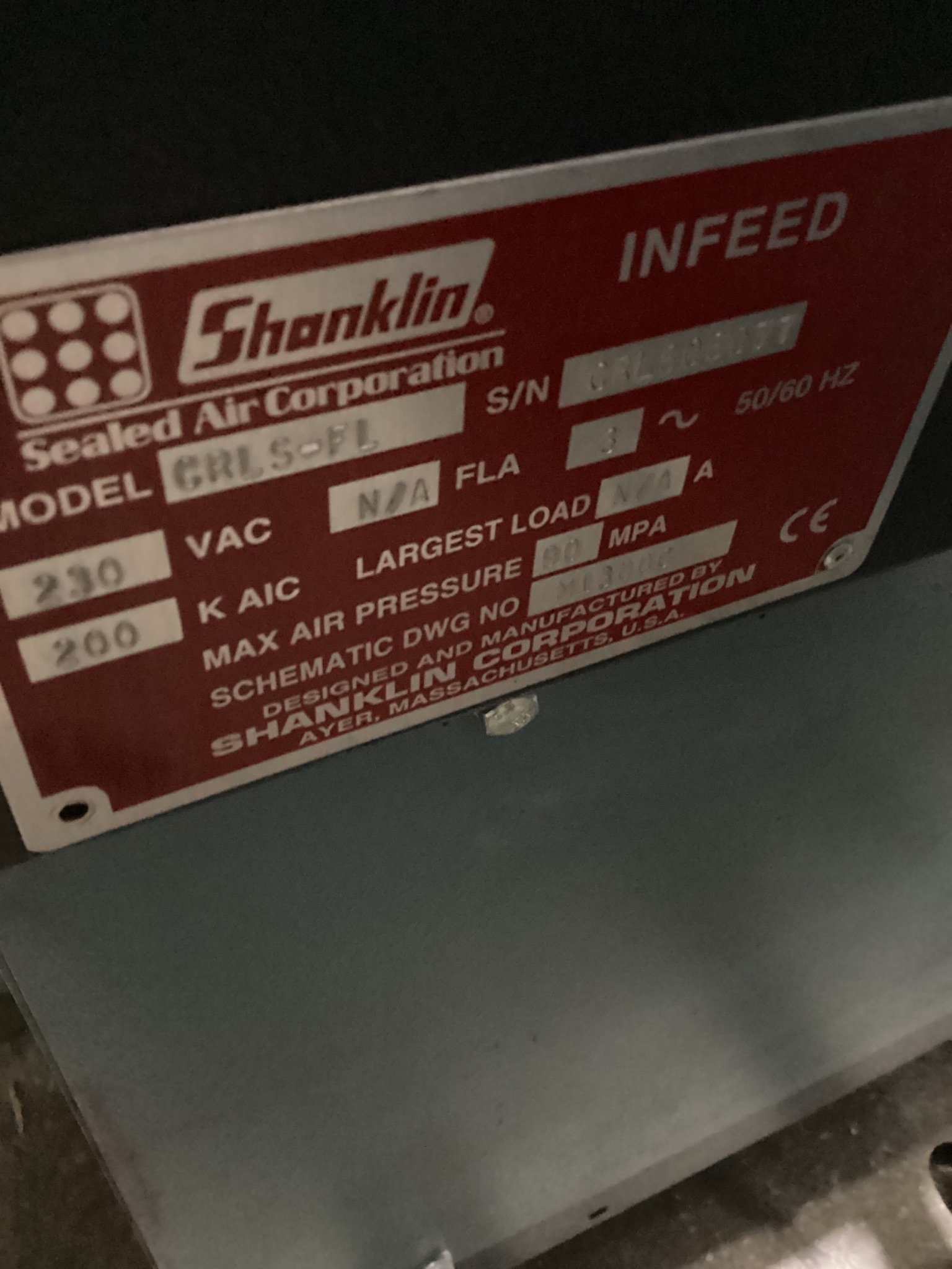 Shanklin CRLS-FL Infeed Conveyor USED 4