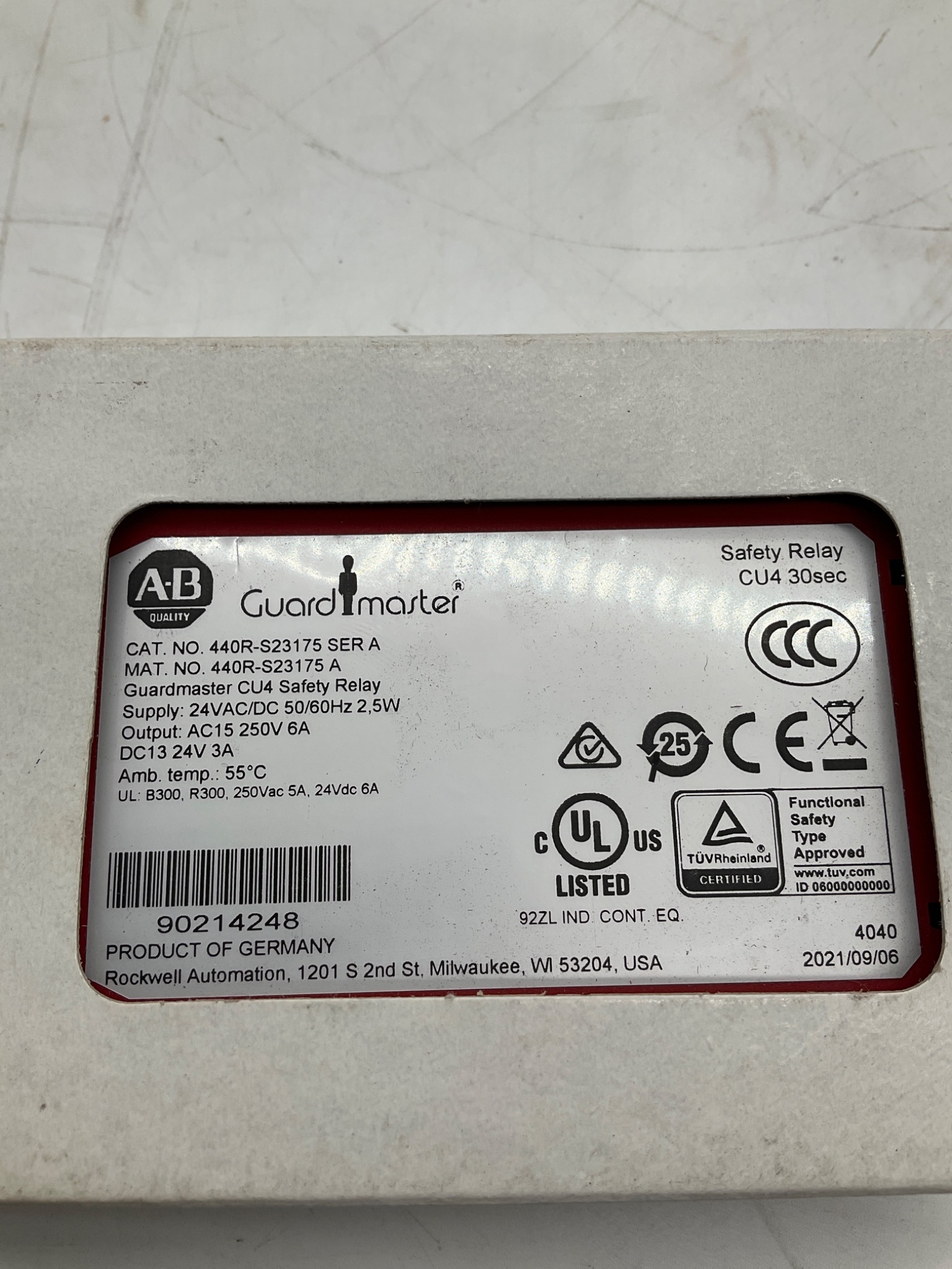 Allen-Bradley 440R-S23175 Guardmaster CU4 Safety Relay 30 Sec NEW 3
