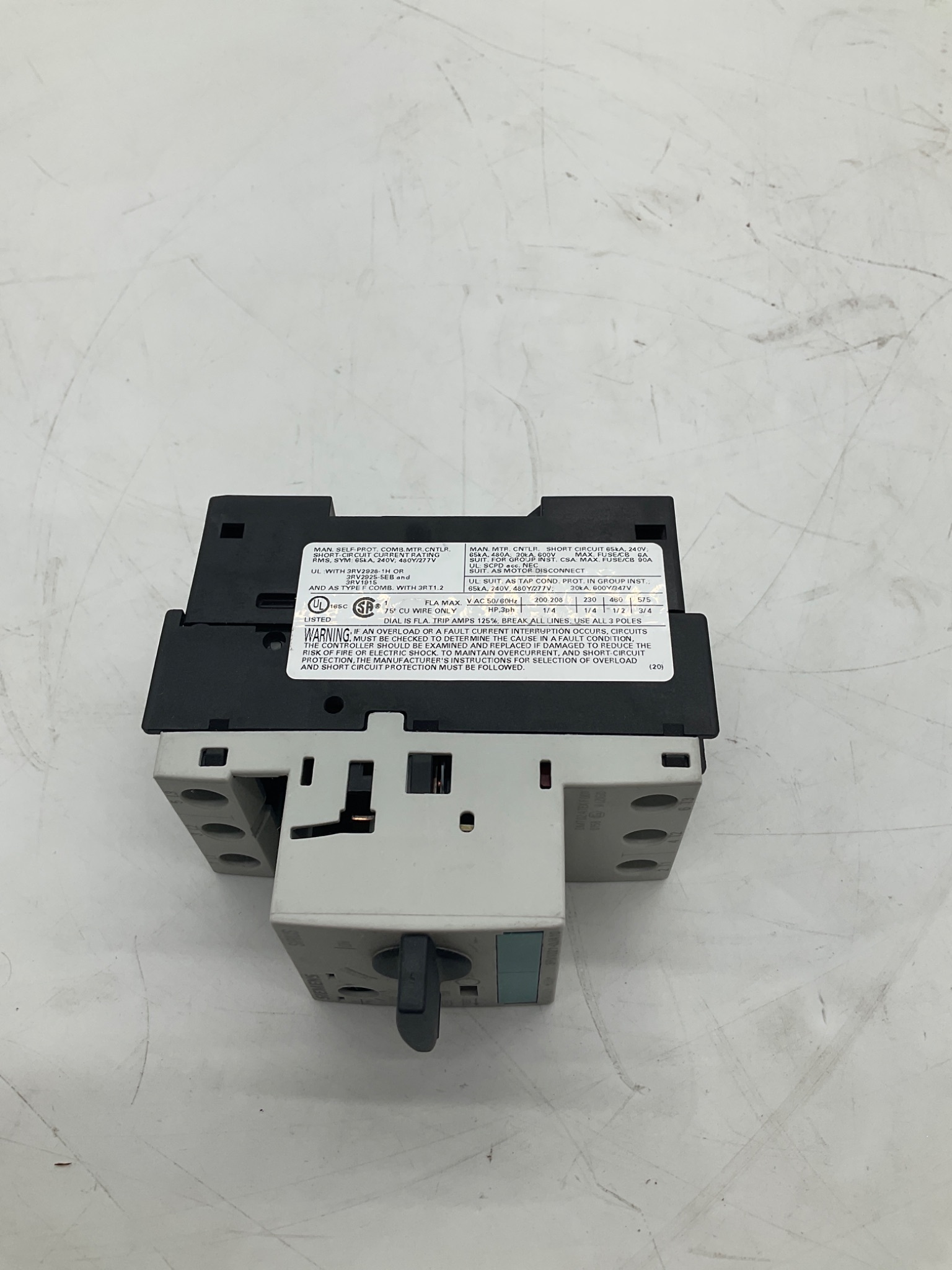 Siemens 3RV1021-0JA10 SIRIUS Motor Protection Circuit Breaker 0.7-1.0A USED 1