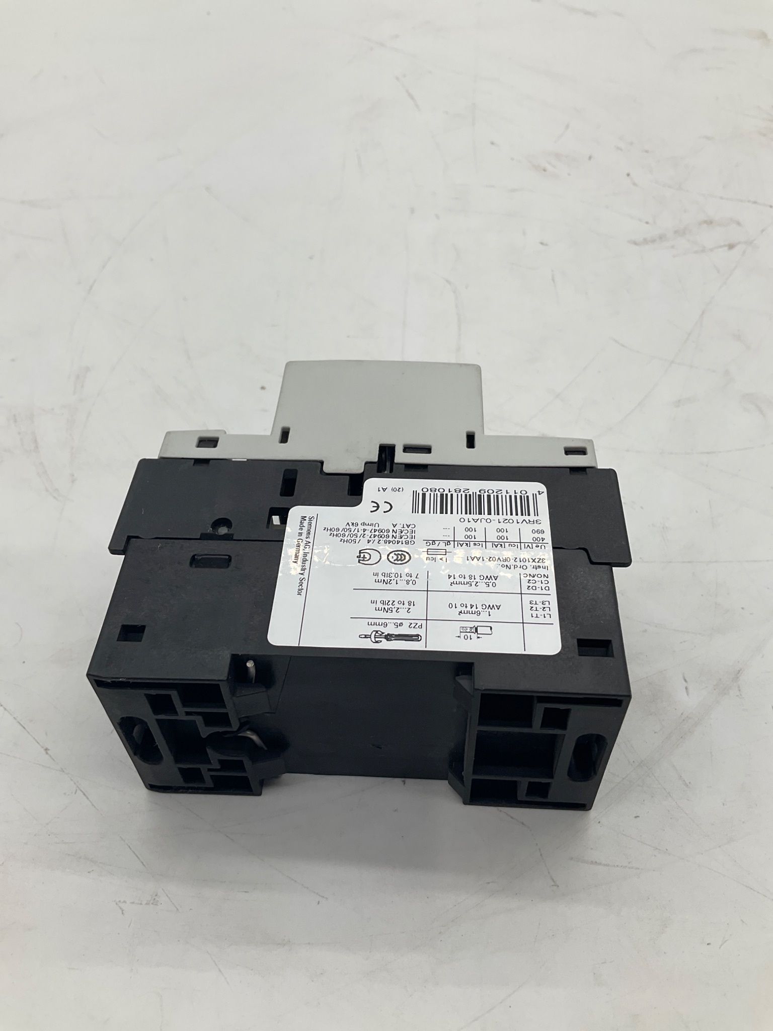 Siemens 3RV1021-0JA10 SIRIUS Motor Protection Circuit Breaker 0.7-1.0A USED 4