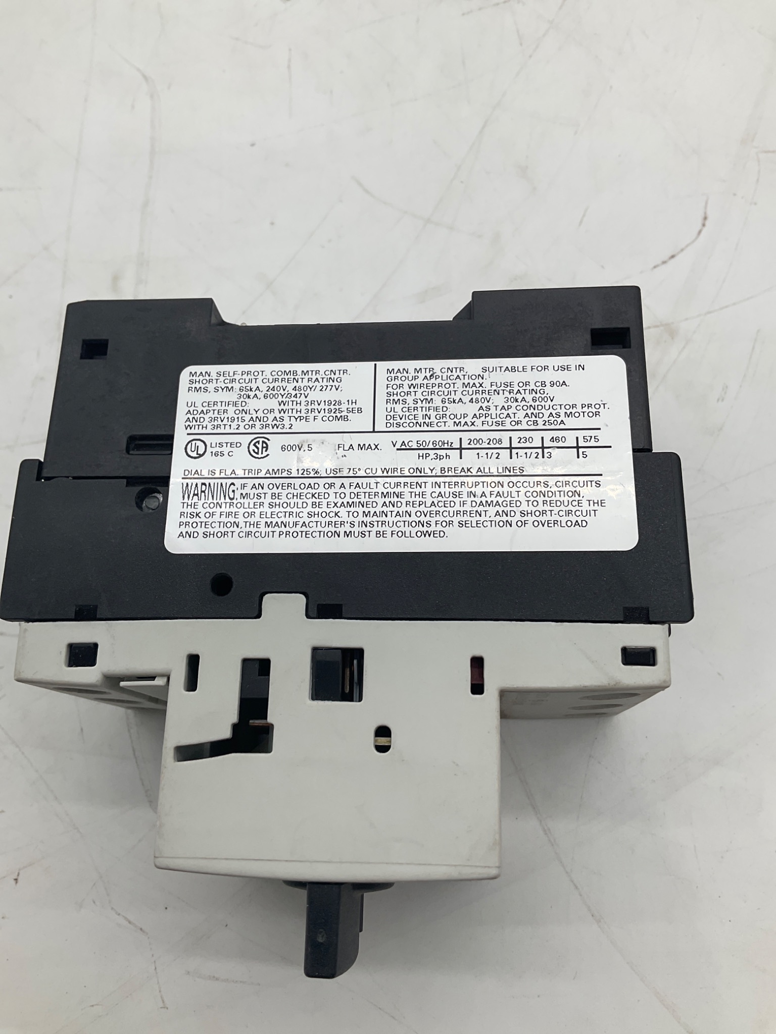 Siemens 3RV1021-1FA10 SIRIUS Motor Protection Circuit Breaker 4.5-6.3A USED 1