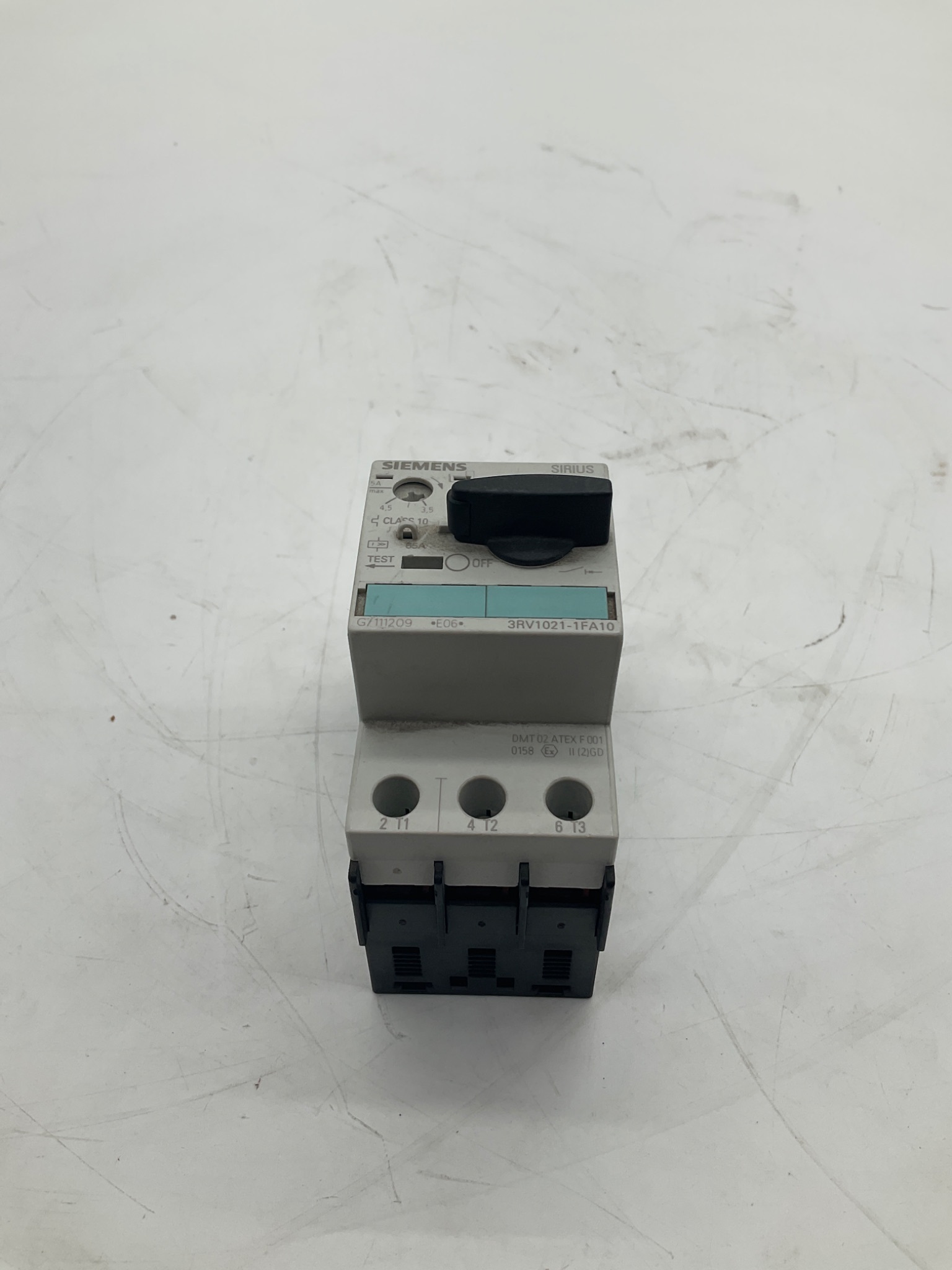 Siemens 3RV1021-1FA10 SIRIUS Motor Protection Circuit Breaker 4.5-6.3A USED 3