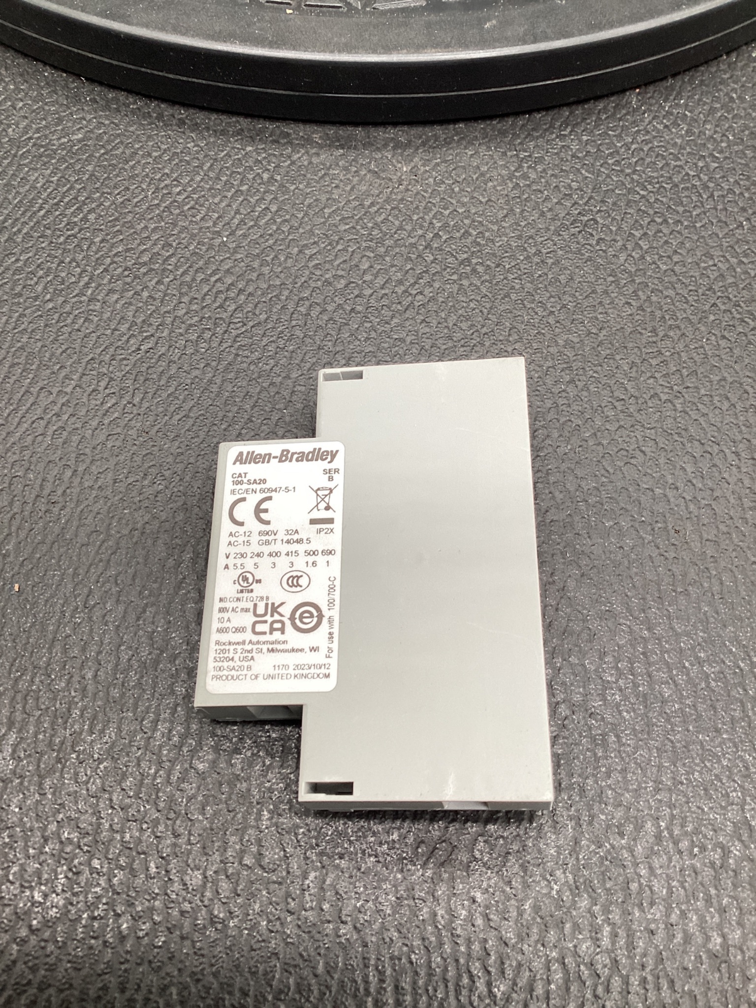 ALLEN-BRADLEY 100-SA20 Side-Mount Auxiliary Contact Block NEW 3