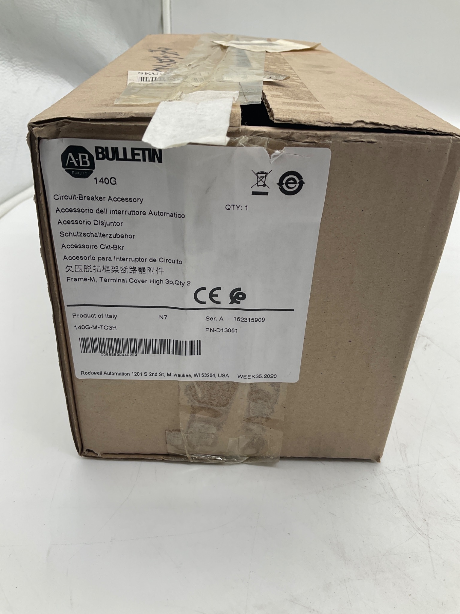 ALLEN-BRADLEY 140G-M-TC3H High Terminal Cover 3P Frame M NEW 3