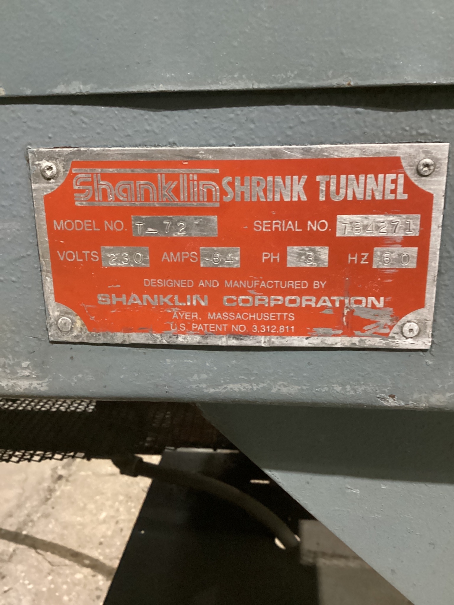 SHANKLIN T-72 Shrink Tunnel USED 4