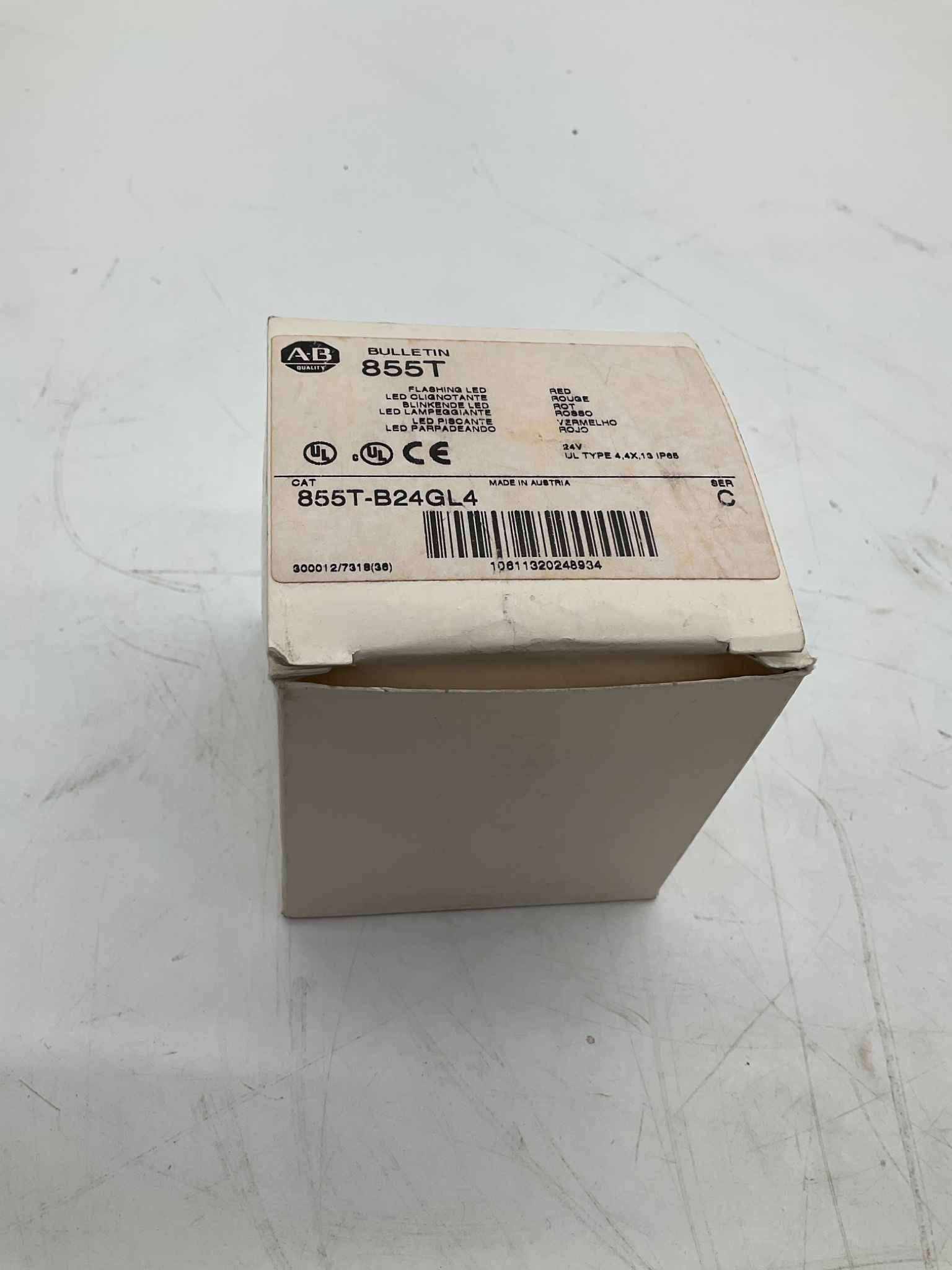 ALLEN-BRADLEY 855T-B24GL4 Flashing LED Light Module Red 24V AC/DC NEW 1