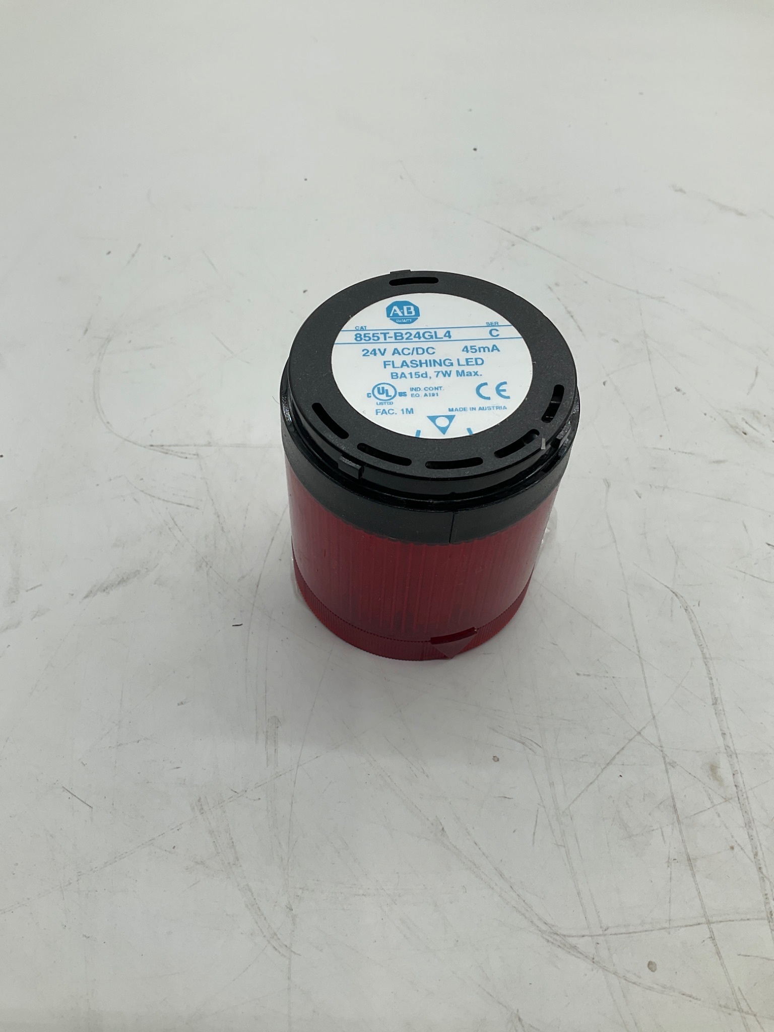 ALLEN-BRADLEY 855T-B24GL4 Flashing LED Light Module Red 24V AC/DC NEW 3