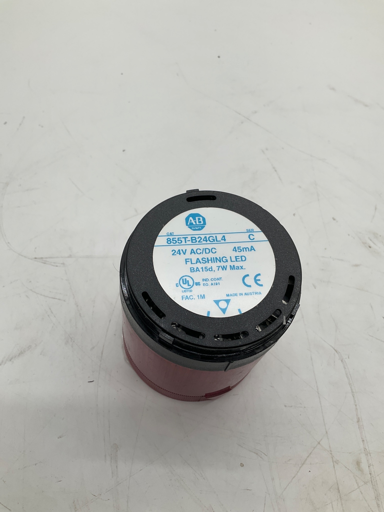 ALLEN-BRADLEY 855T-B24GL4 Flashing LED Light Module Red 24V AC/DC NEW 4