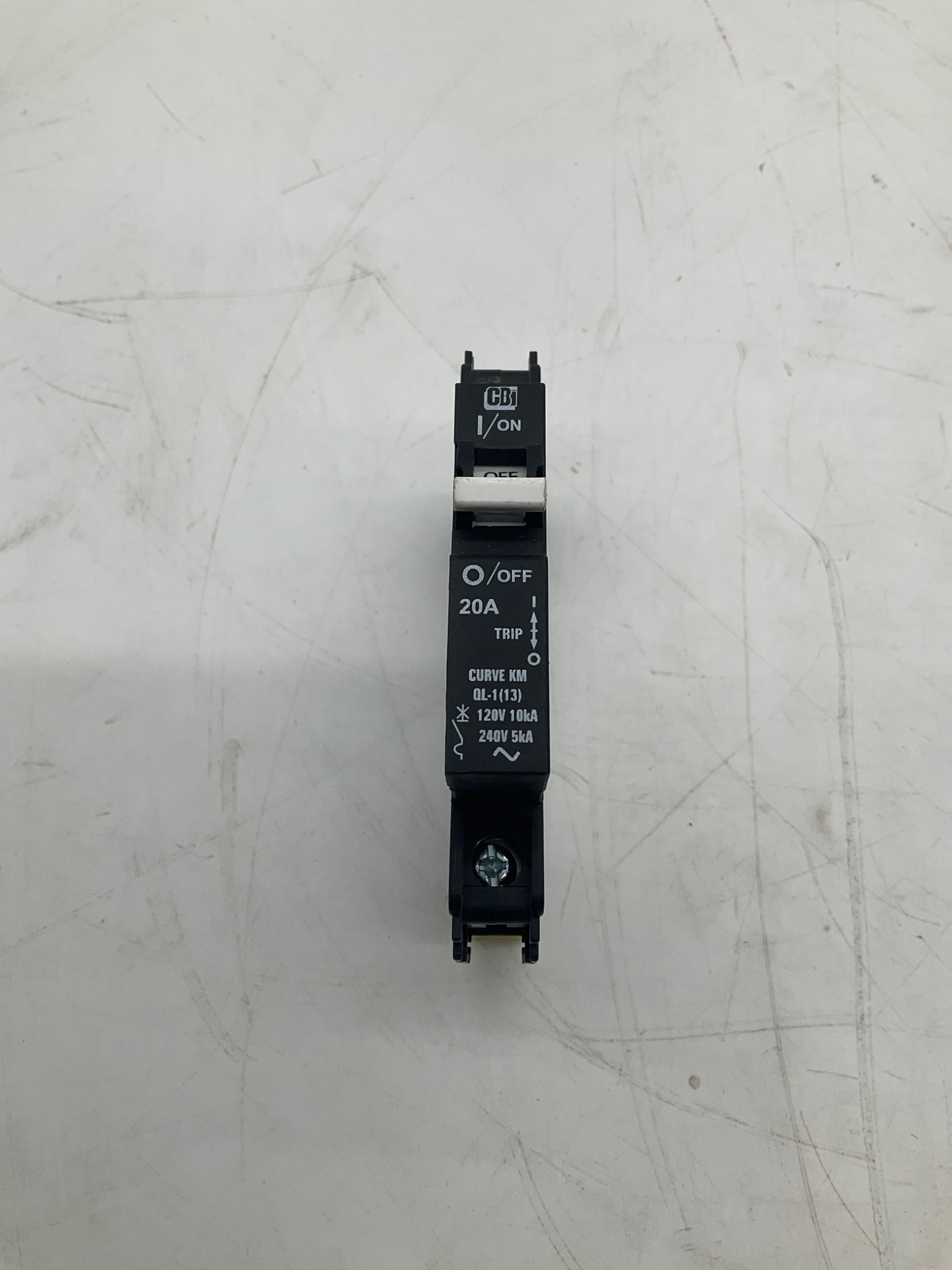 CBI ELECTRIC QL-1(13)-DM-KM-20A-LW Thermal Circuit Breaker 20A 1-Pole USED 0