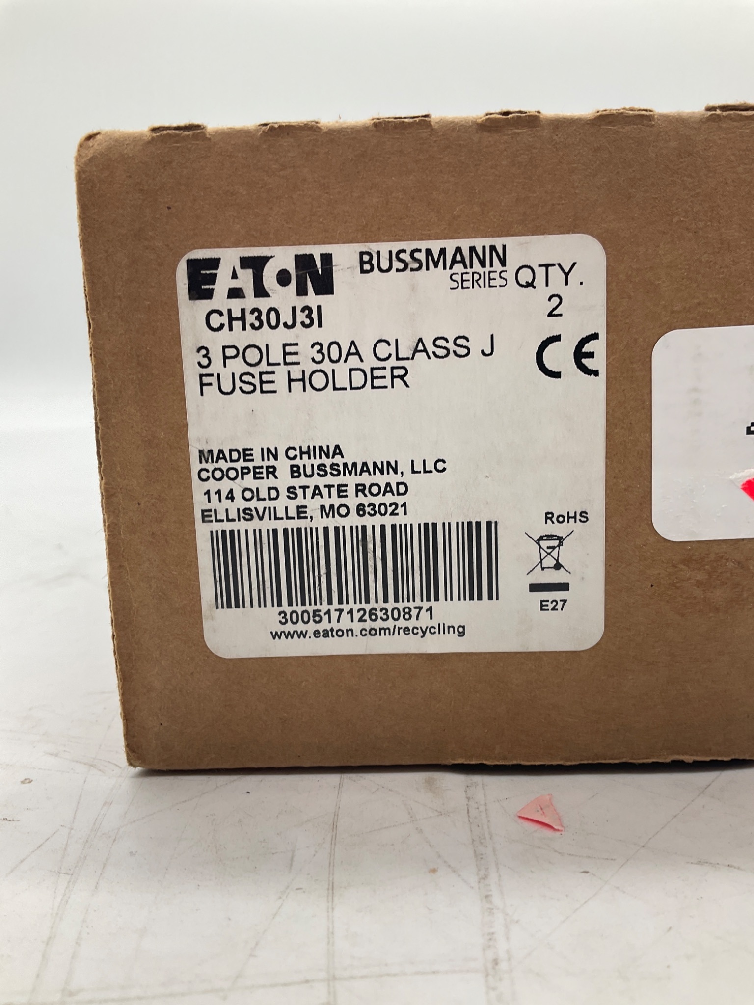 EATON BUSSMANN CH30J3I Class J Fuse Holder 3 Pole 30A NEW 3