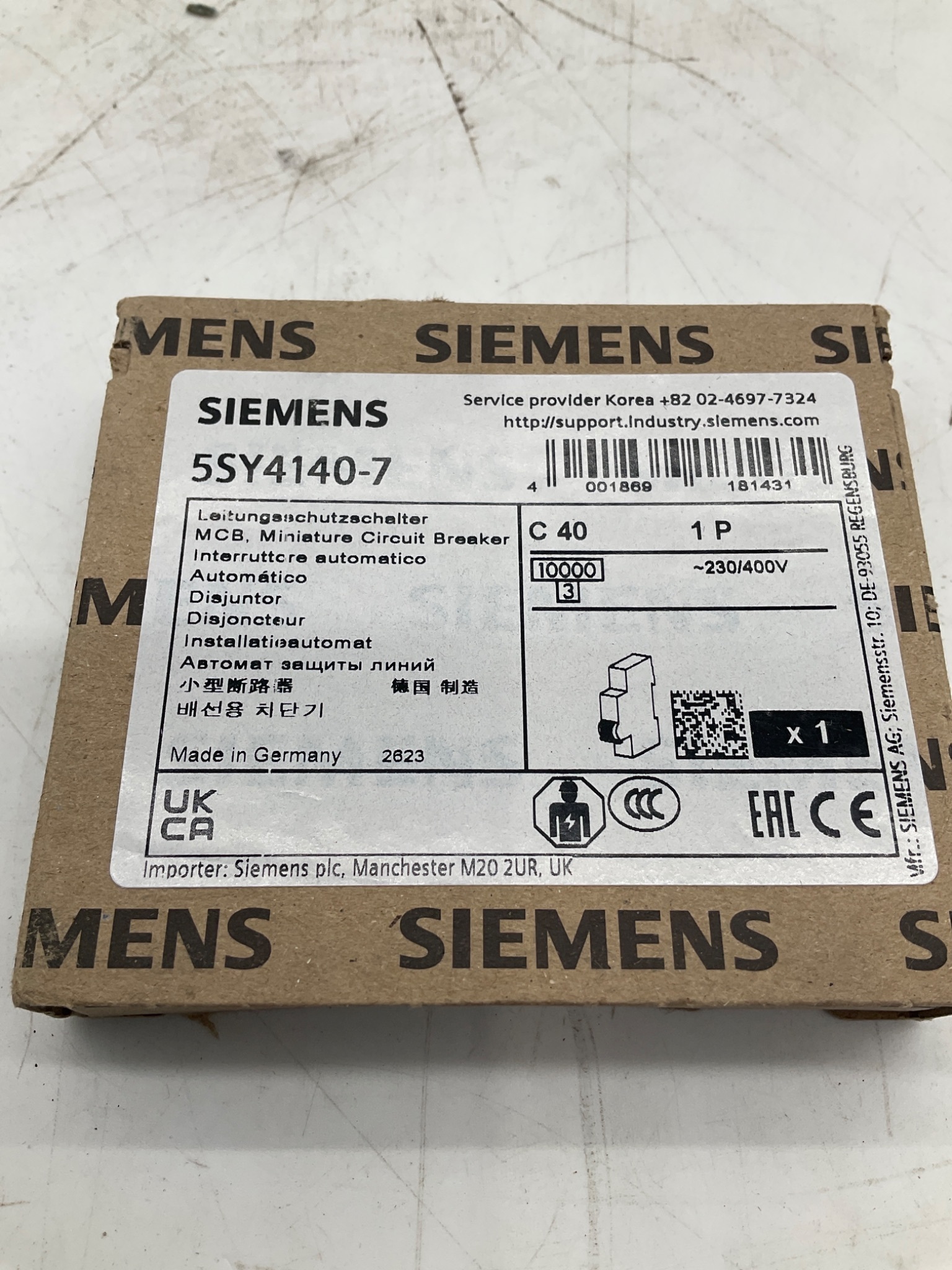 SIEMENS 5SY4140-7 Miniature Circuit Breaker C40 1-Pole NEW 1