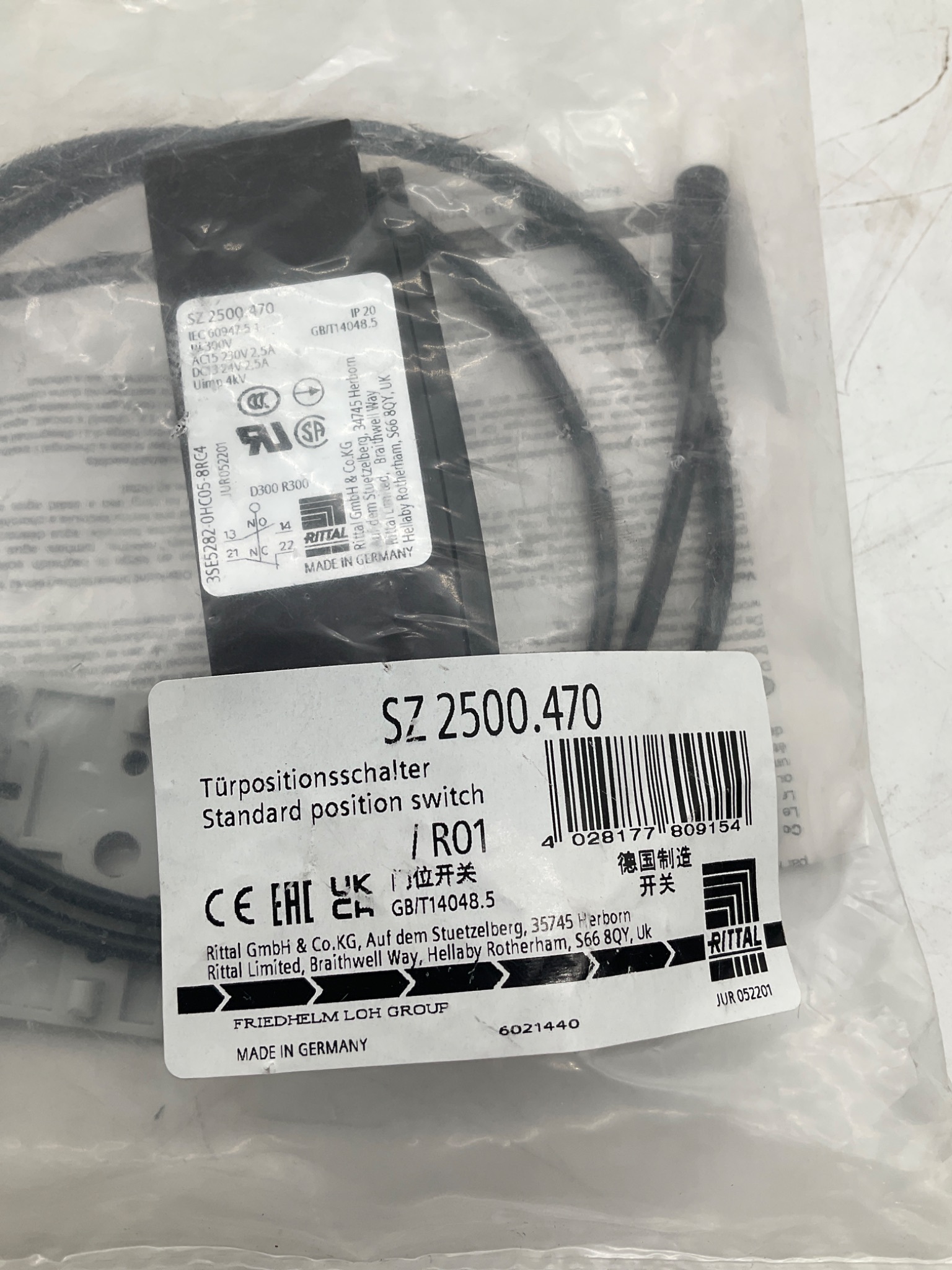 RITTAL SZ 2500.470 Door Position Switch NEW 1