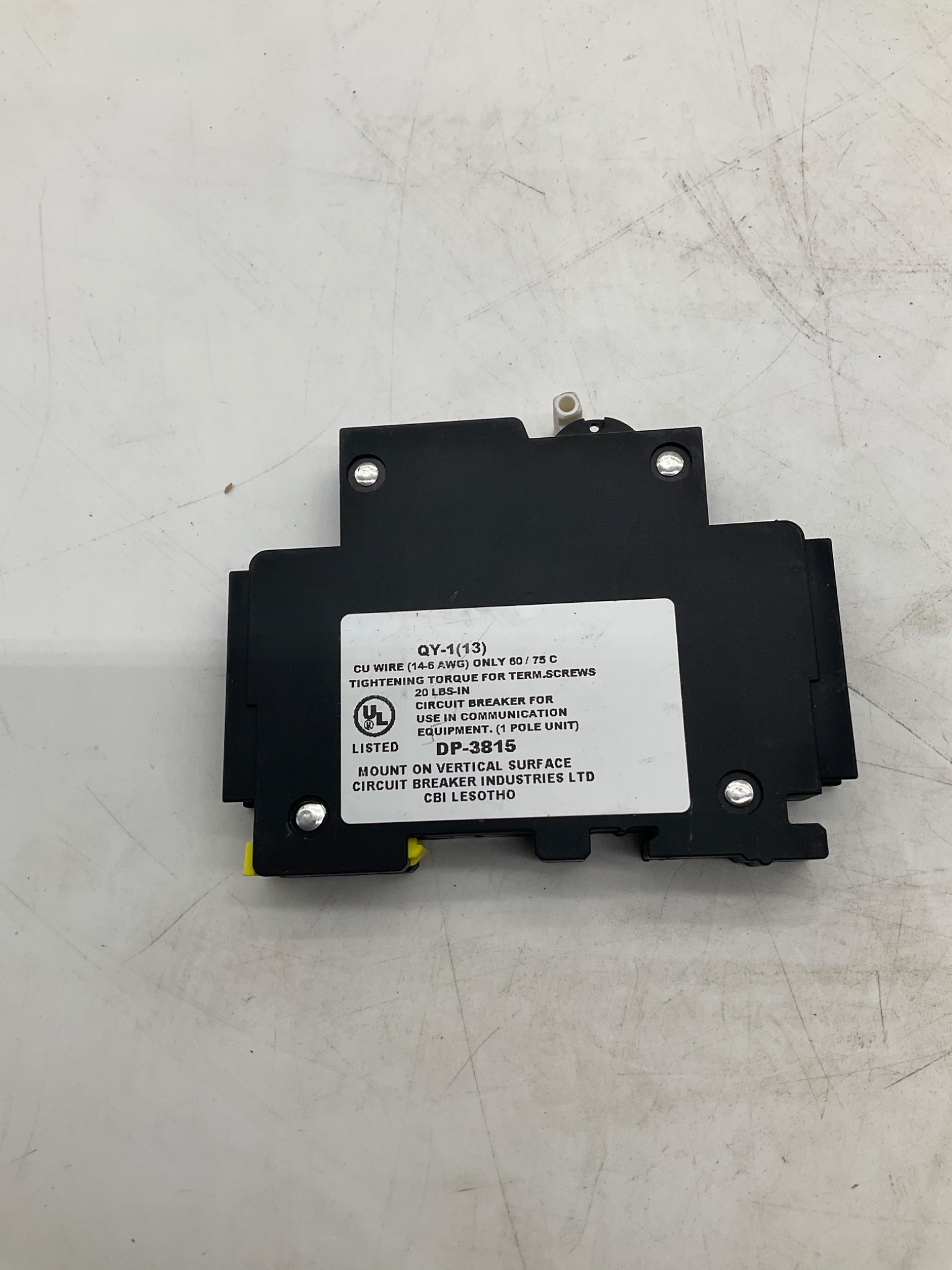 CBI ELECTRIC QY-1(13) Miniature Circuit Breaker 2A 80VDC USED 1
