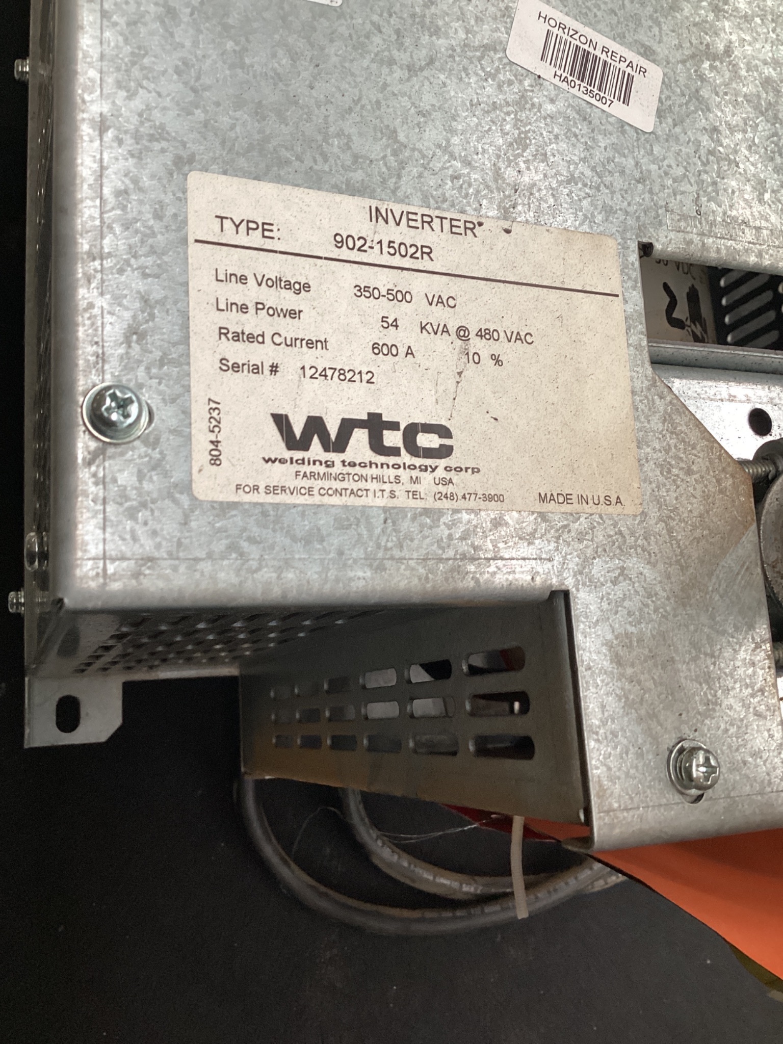 WTC 902-1502R GEN6 MFDC WELDING INVERTER CONTROL UNIT WT6000 USED 2