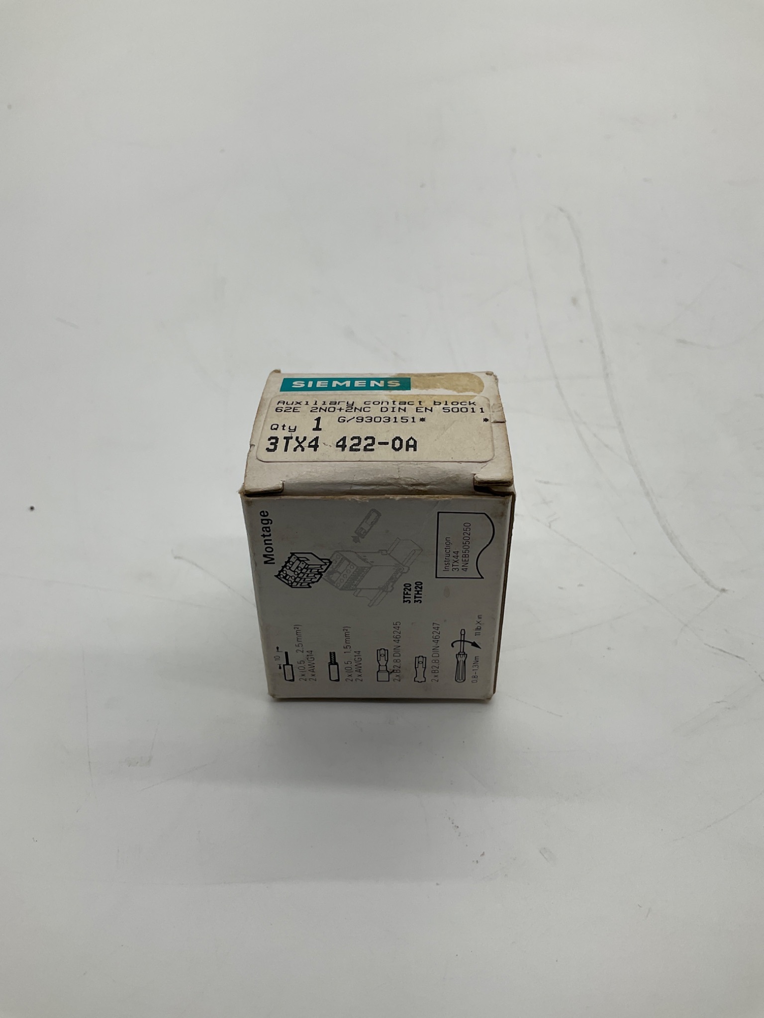 SIEMENS 3TX4422-0A Auxiliary Contact Block 2NO 2NC NEW 0