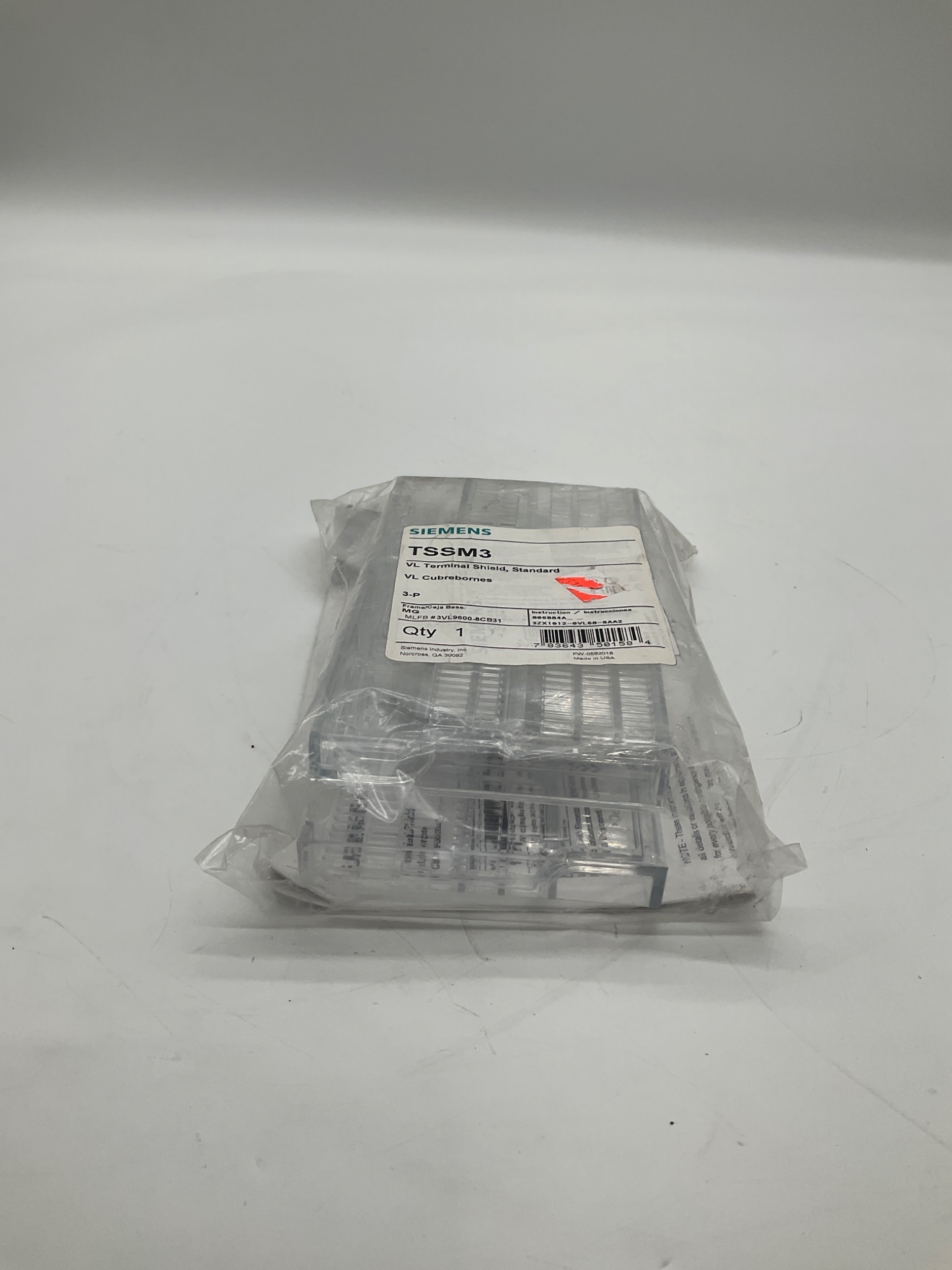 SIEMENS TSSM3 VL Terminal Shield 3-Pole Frame MG NEW 0
