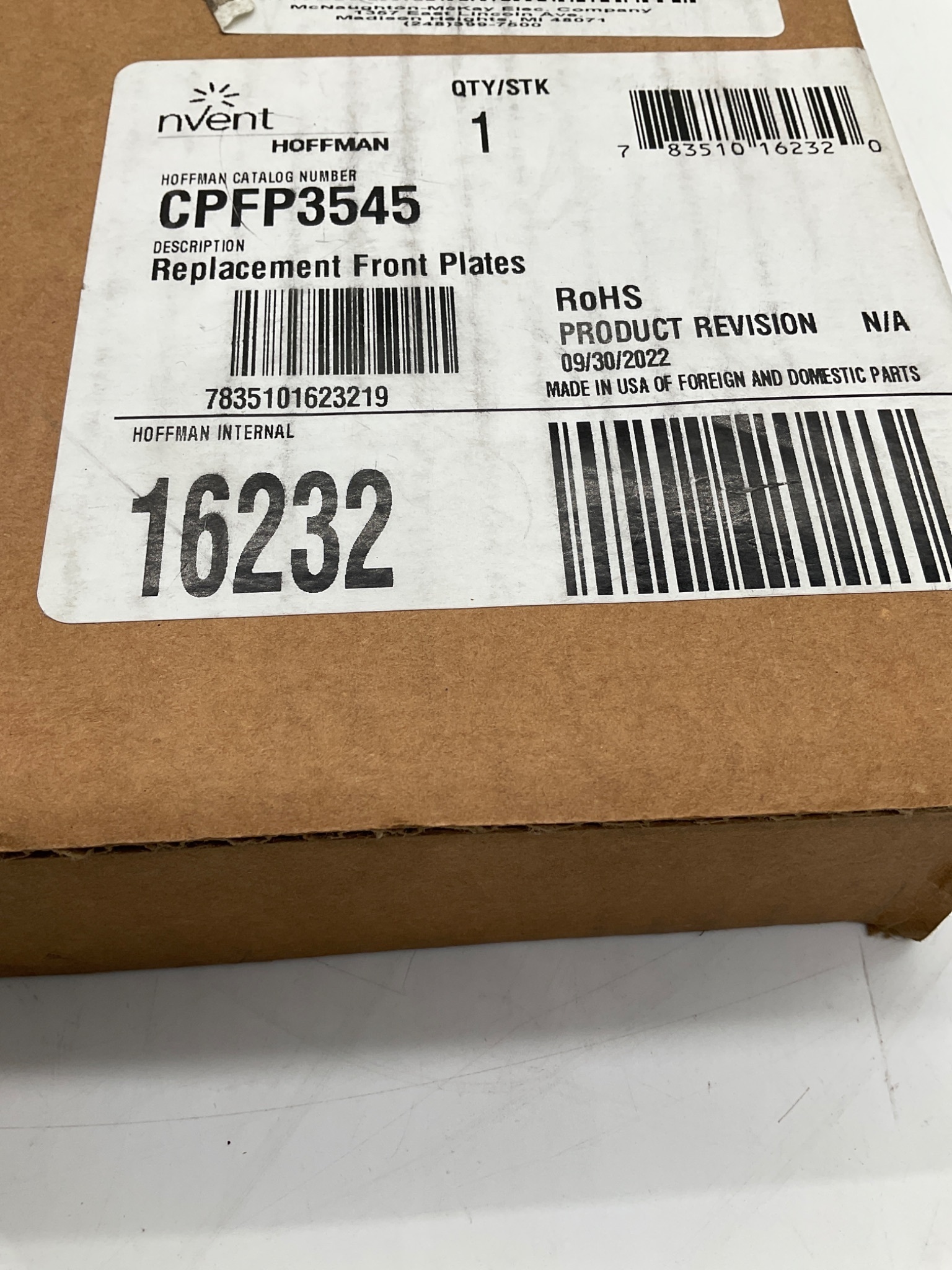 NVENT HOFFMAN CPFP3545 Replacement Front Plates NEW 1
