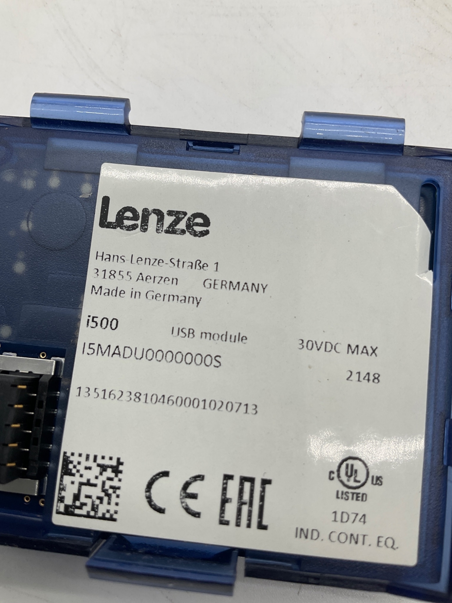 LENZE I5MADU0000000S i500 USB Module NEW 3