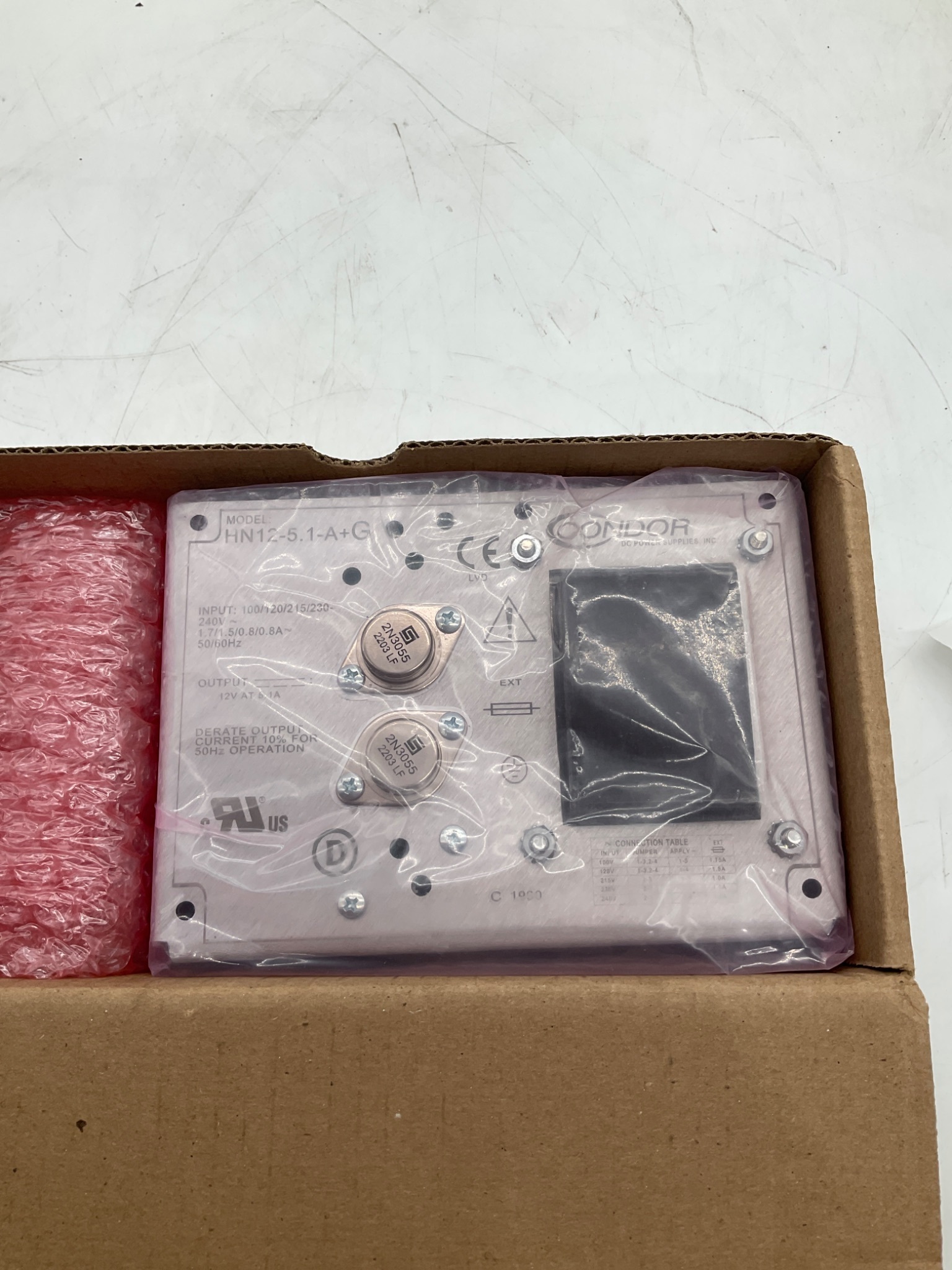 CONDOR HN12-5.1-A+G Linear Power Supply 12VDC 5.1A NEW 2