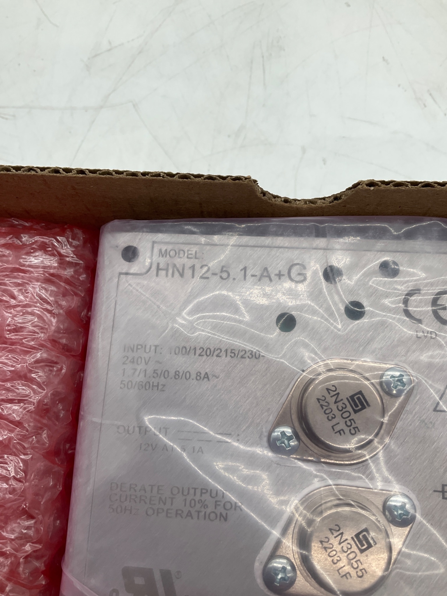 CONDOR HN12-5.1-A+G Linear Power Supply 12VDC 5.1A NEW 3