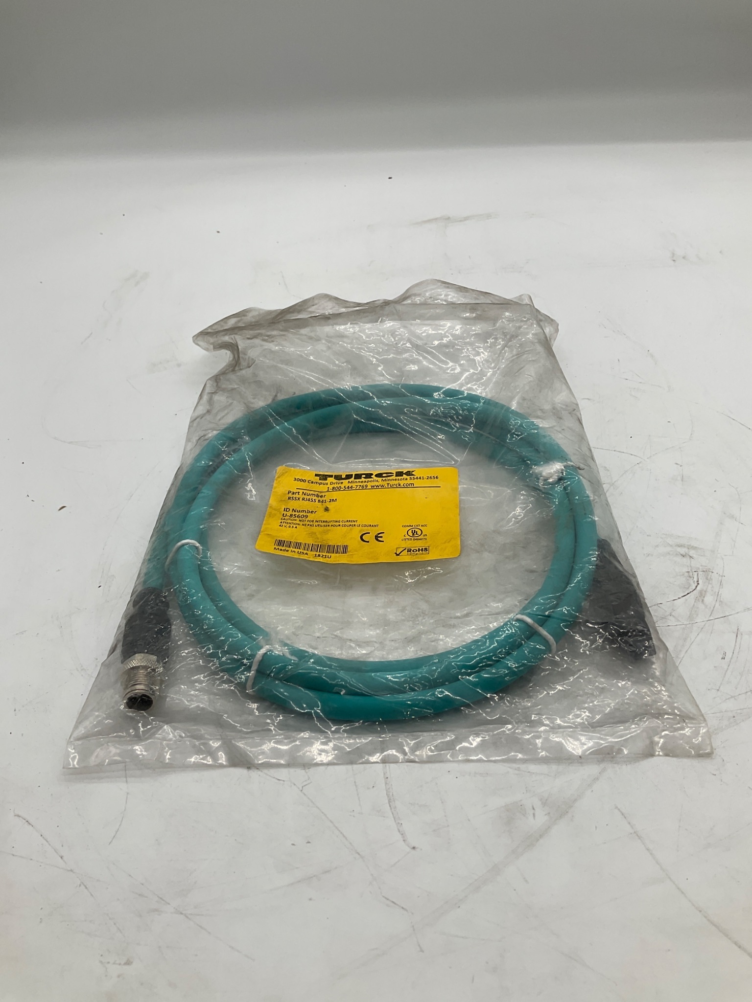 TURCK RSSX-RJ45S-841-2M Ethernet Cordset 2M RJ45 NEW 0