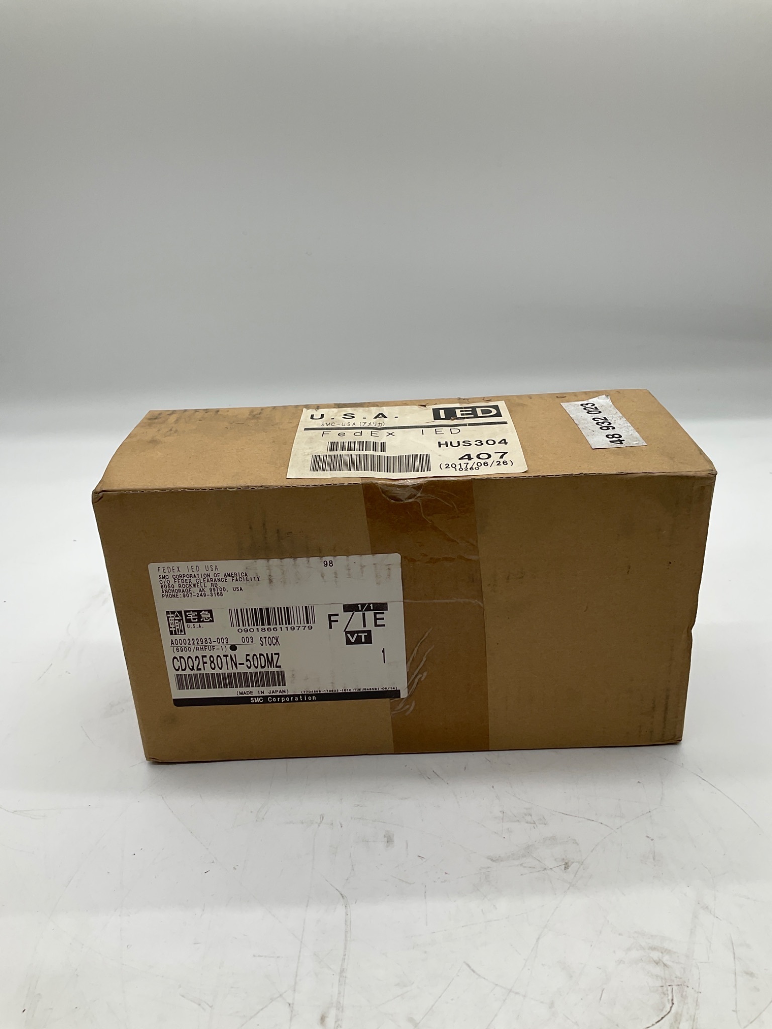 SMC CDQ2F80TN-50DMZ Compact Pneumatic Cylinder 80mm Bore 50mm Stroke NEW 1