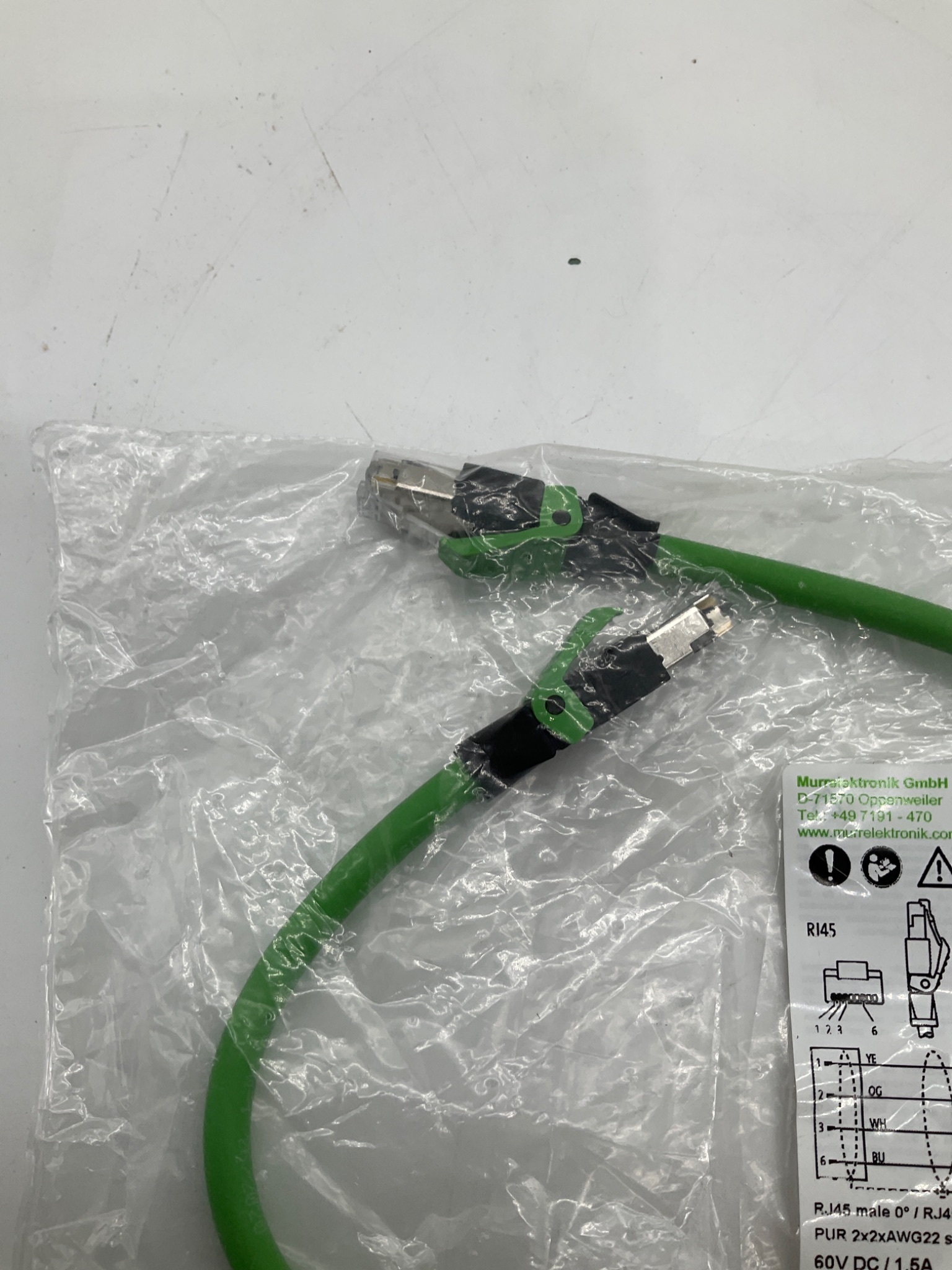 MURR ELEKTRONIK 7000-74301-7960040 Industrial Ethernet Cable 0.4M RJ45-RJ45 NEW 2