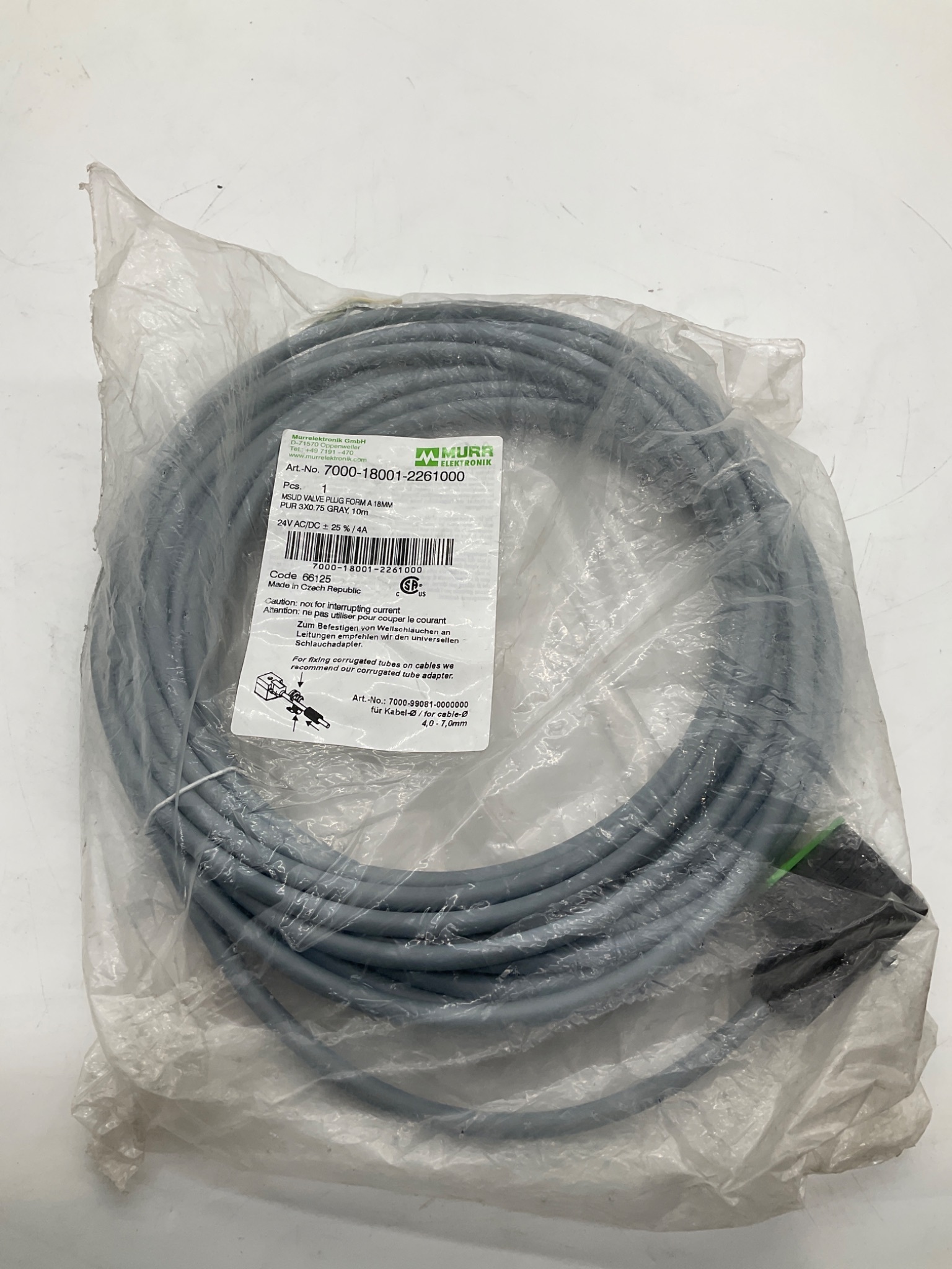 MURR ELEKTRONIK 7000-18001-2261000 MSUD Valve Plug Cable 10M NEW 0