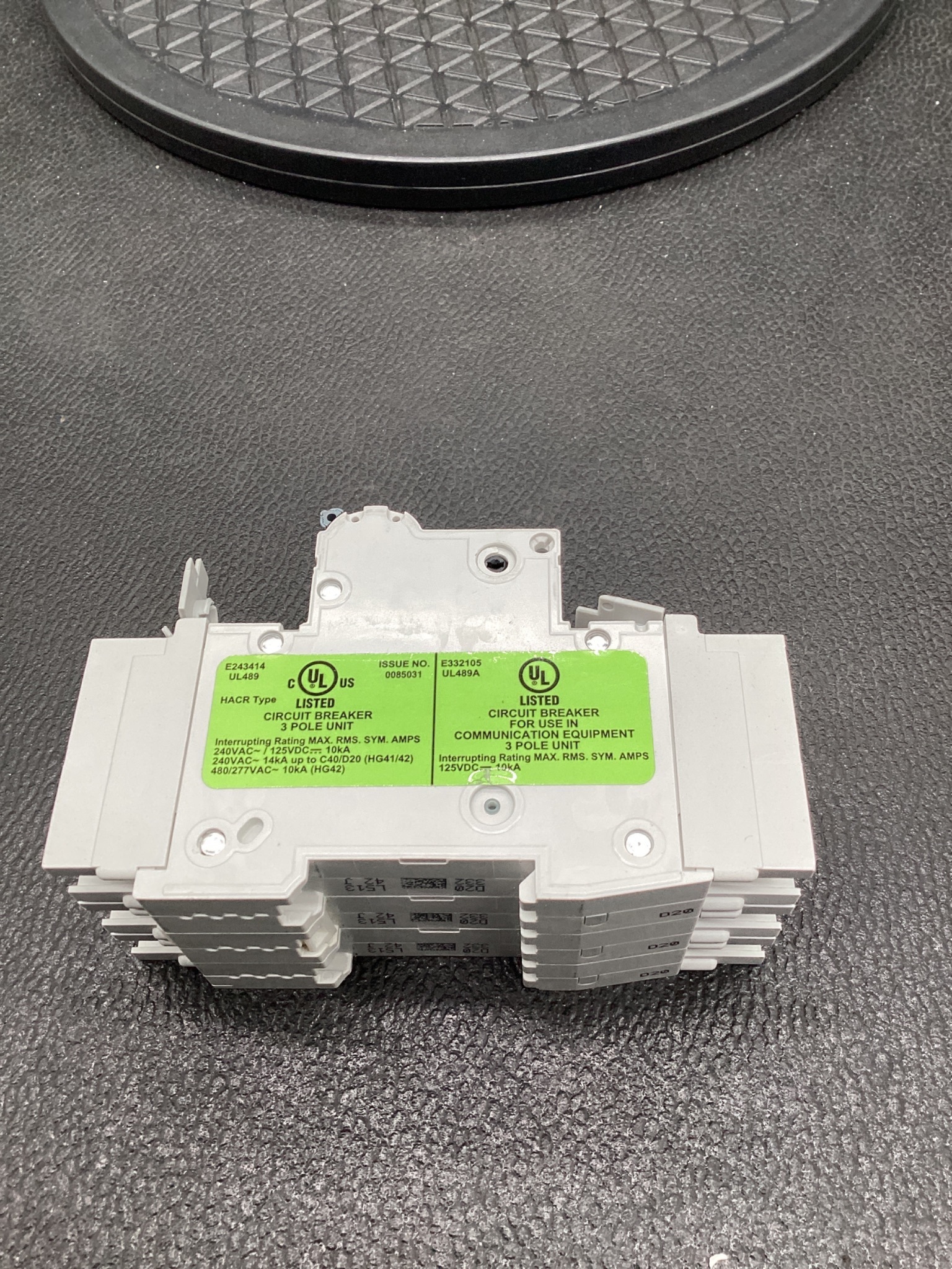 SIEMENS 5SJ4320-8HG42 Circuit Breaker 20A 3-Pole D Curve USED 2