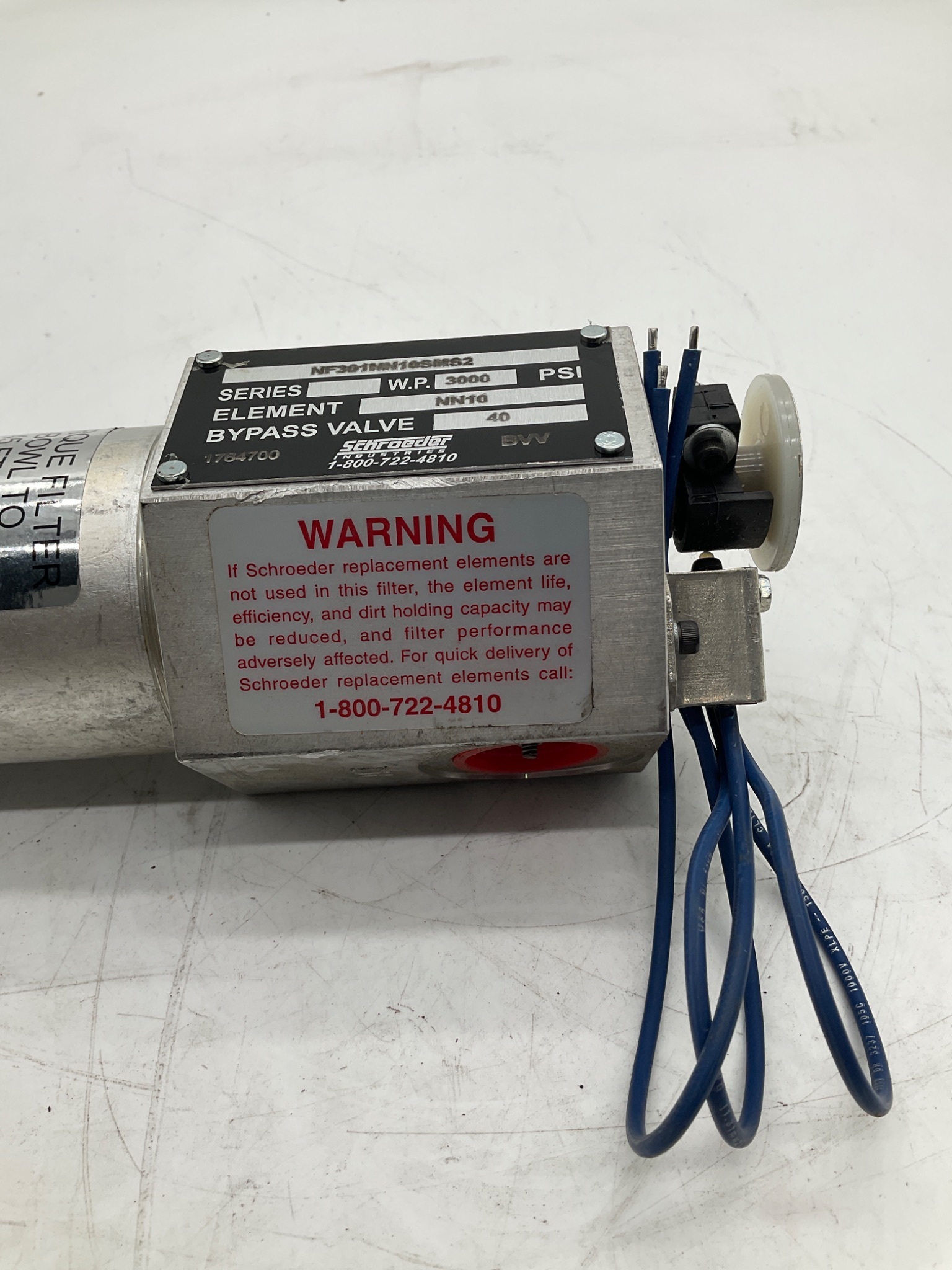 SCHROEDER NF301NN10SMS2 Hydraulic Filter 3000 PSI USED 1