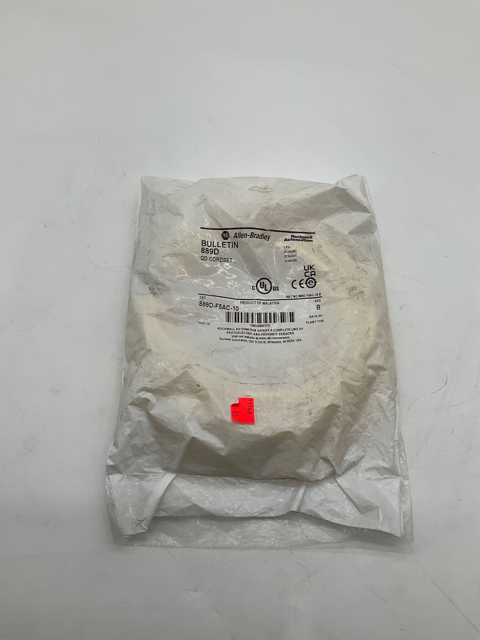 ALLEN-BRADLEY 889D-F5AC-10 5-Pin DC Micro Cordset 10M NEW 0