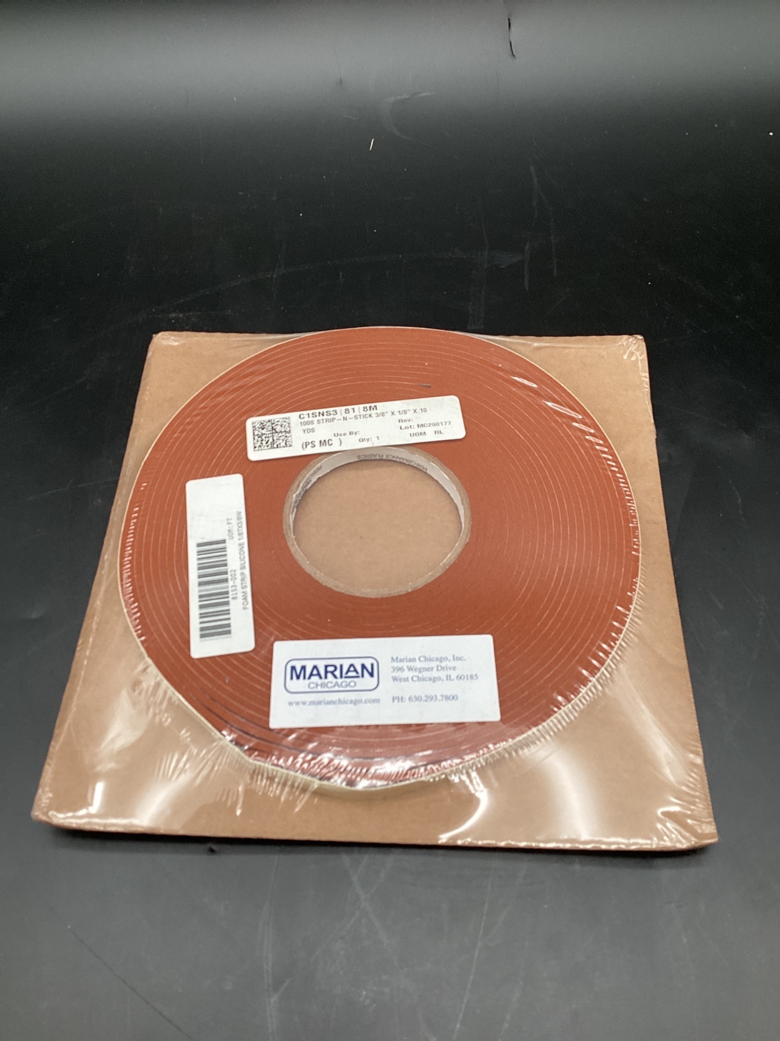 🔧 3M C1SNS3 STRIP-N-STICK SILICONE FOAM TAPE 3/8" X 1/8" X 10 YDS USED 0