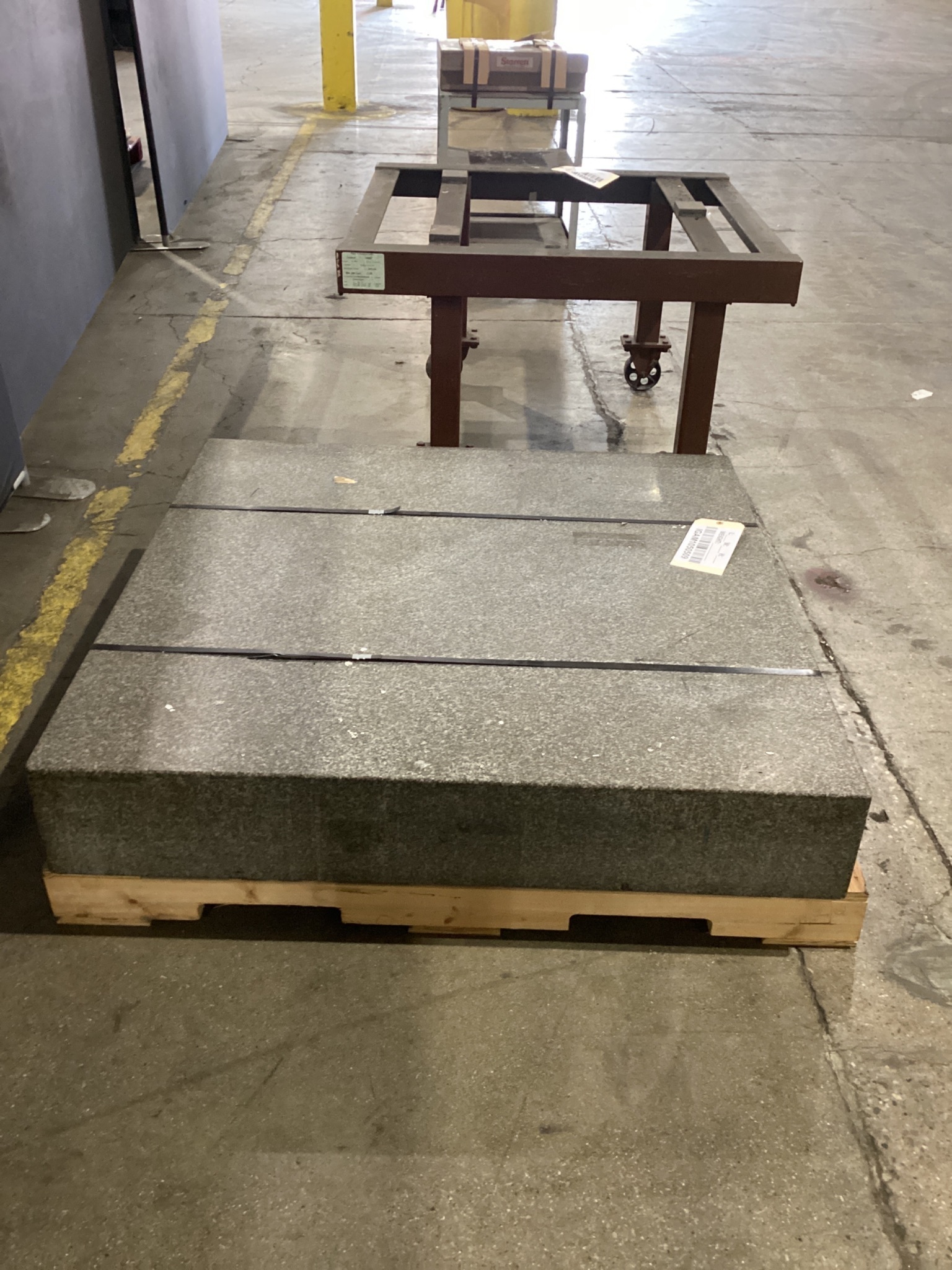 Granite Surface Plate 48" x 48" x 9" With Steel Rolling Stand USED 1
