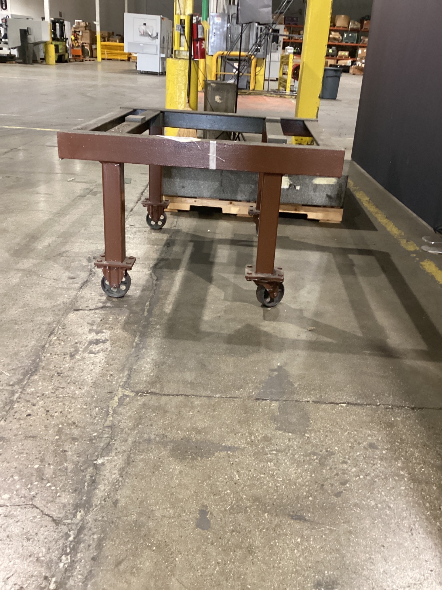 Granite Surface Plate 48" x 48" x 9" With Steel Rolling Stand USED 3