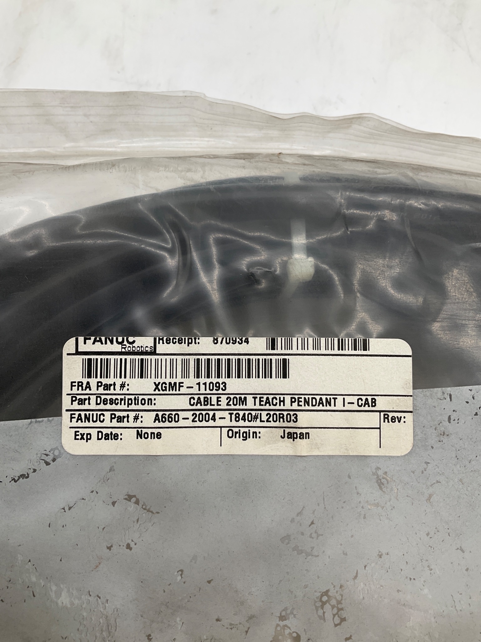 FANUC A660-2004-T840#L20R03 20M Teach Pendant I-CAB Cable NEW 1