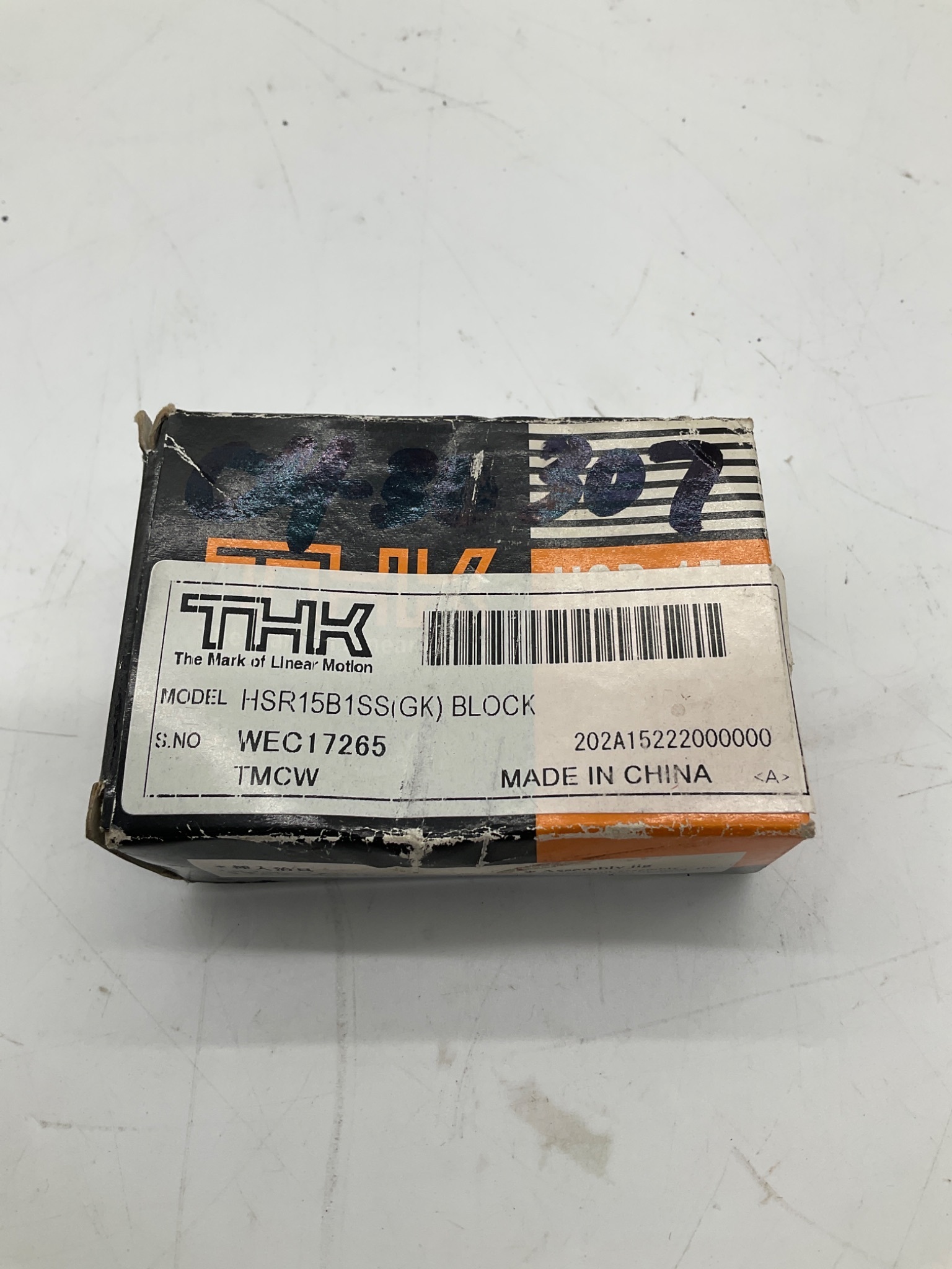THK HSR15B1SS(GK) Linear Guide Block NEW 1