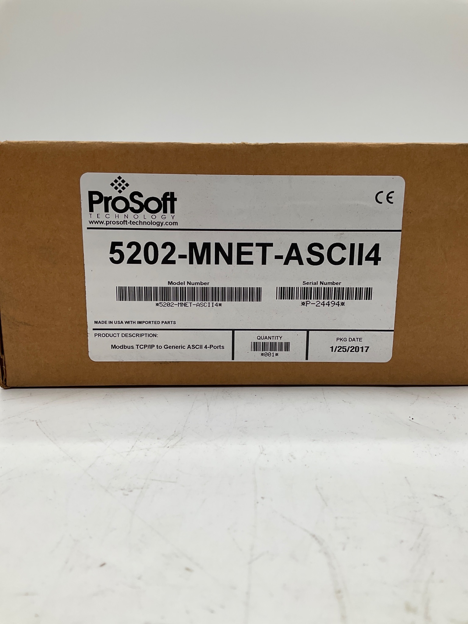 PROSOFT 5202-MNET-ASCII4 Modbus TCP/IP To Generic ASCII 4-Port Gateway NEW 0