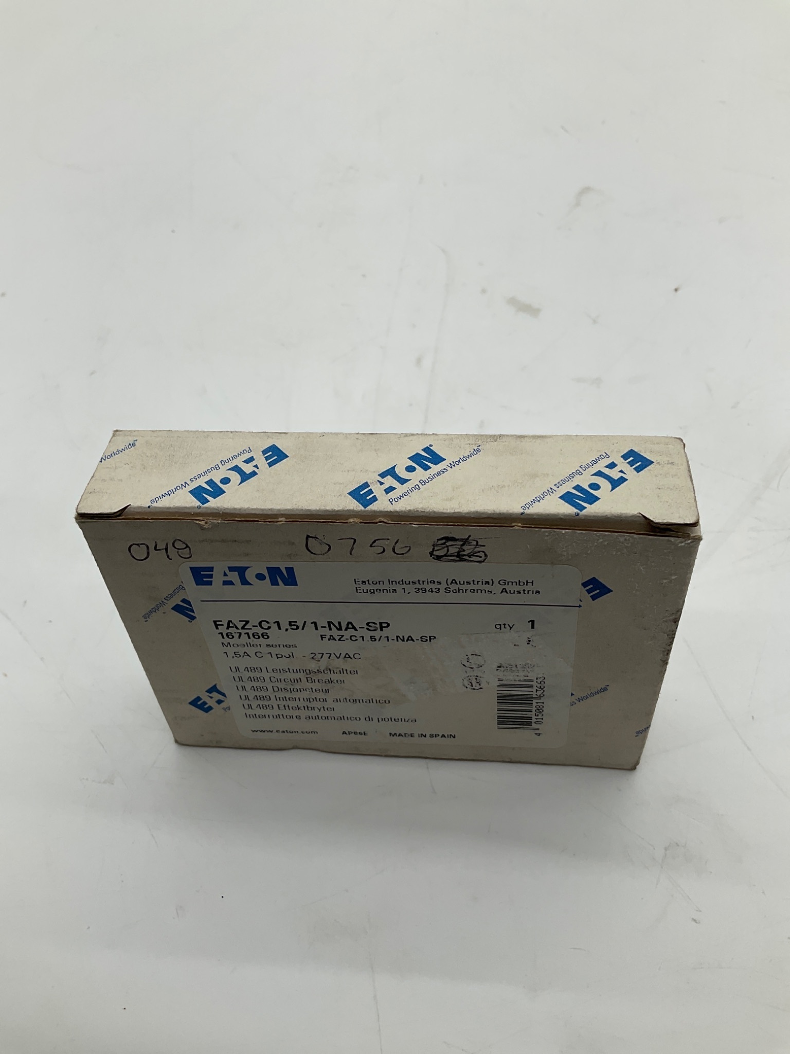 EATON FAZ-C1.5/1-NA-SP UL489 Miniature Circuit Breaker 1.5A NEW 4