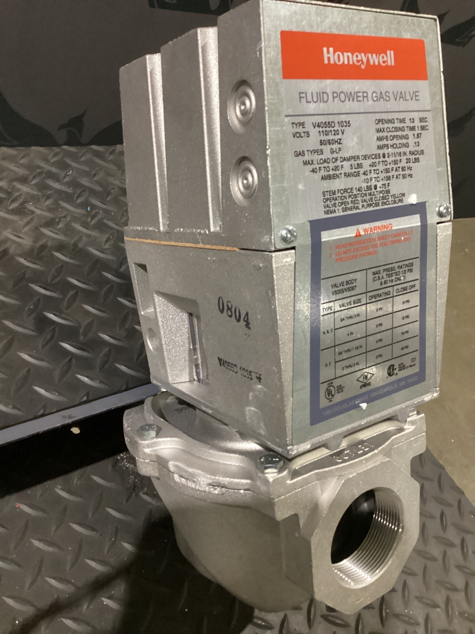 HONEYWELL V4055D 1035 Fluid Power Gas Valve NEW 2
