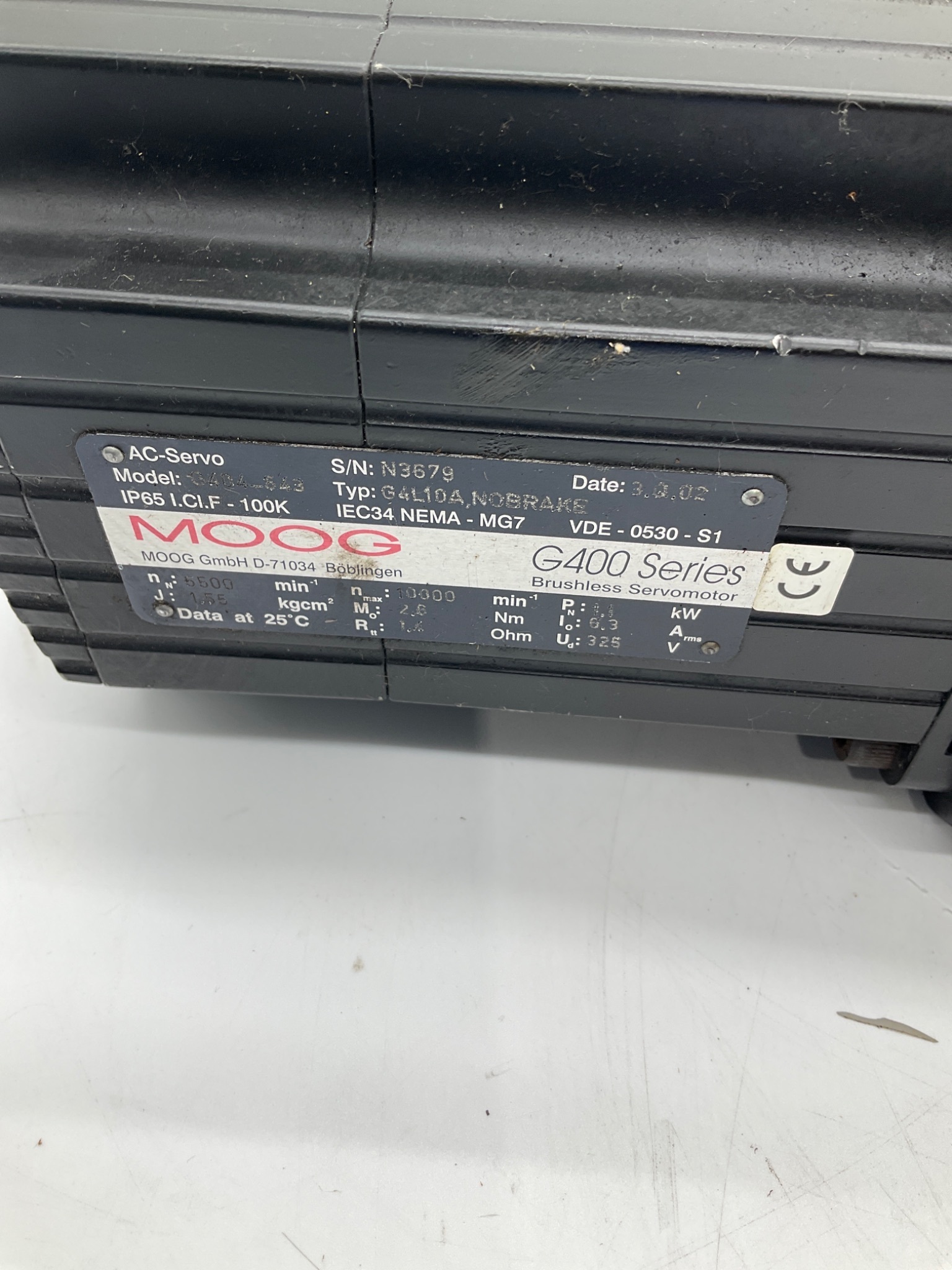 MOOG G404-543 Brushless Servo Motor USED 4