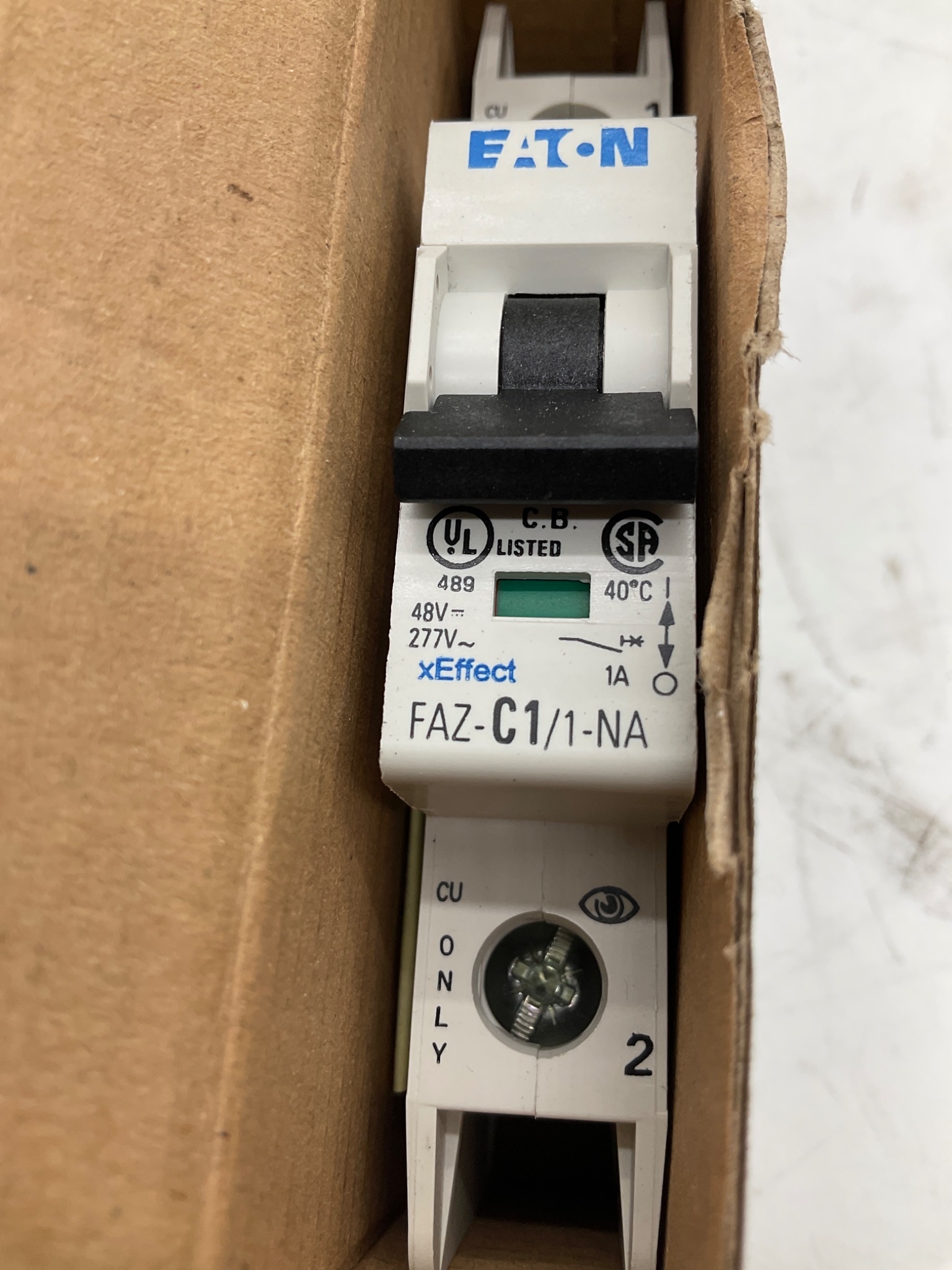 EATON FAZ-C1/1-NA-SP UL489 Miniature Circuit Breaker 1A NEW 3