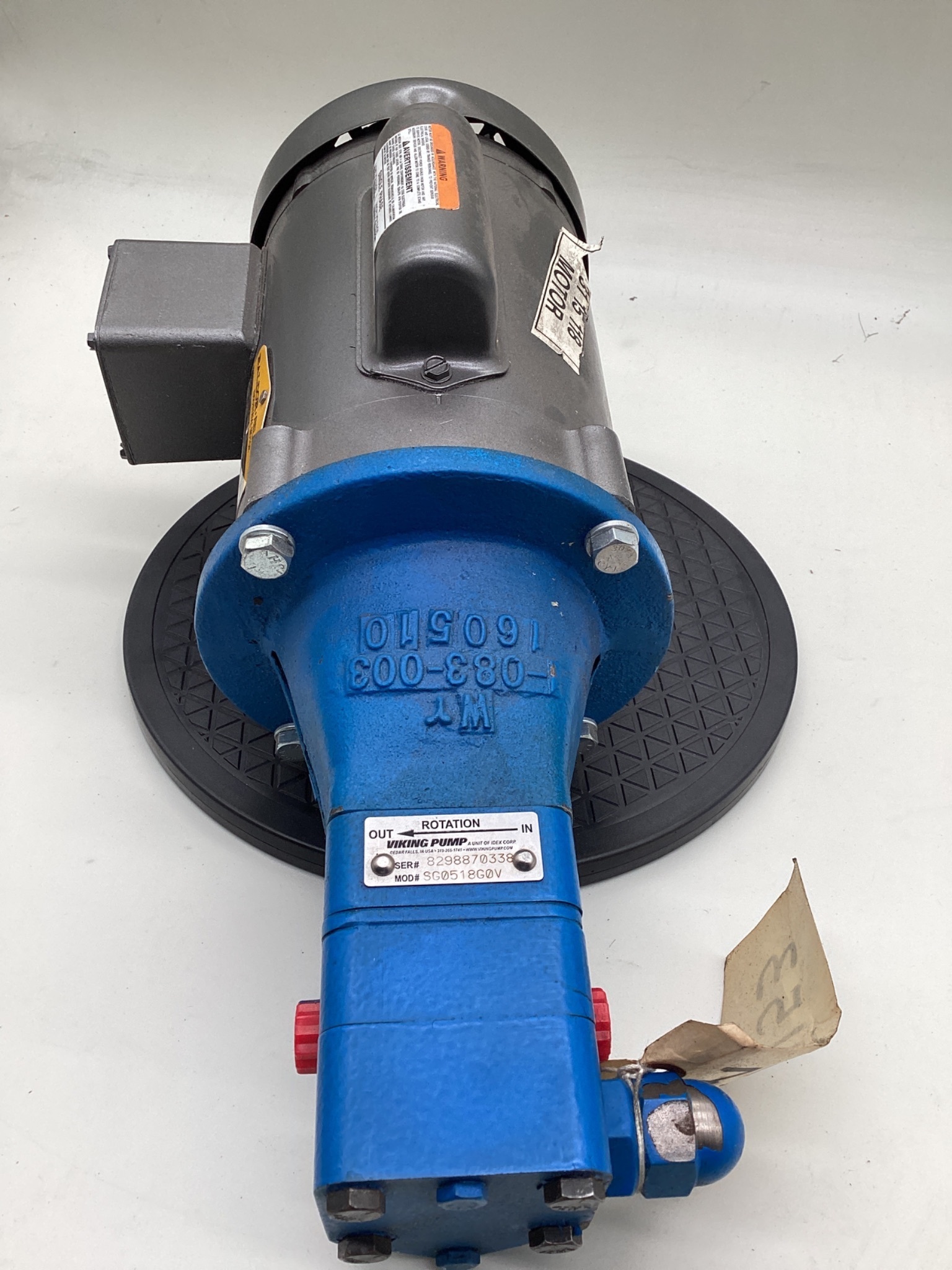 BALDOR CL3501 Motor With VIKING SG0518G0V Internal Gear Pump USED 2