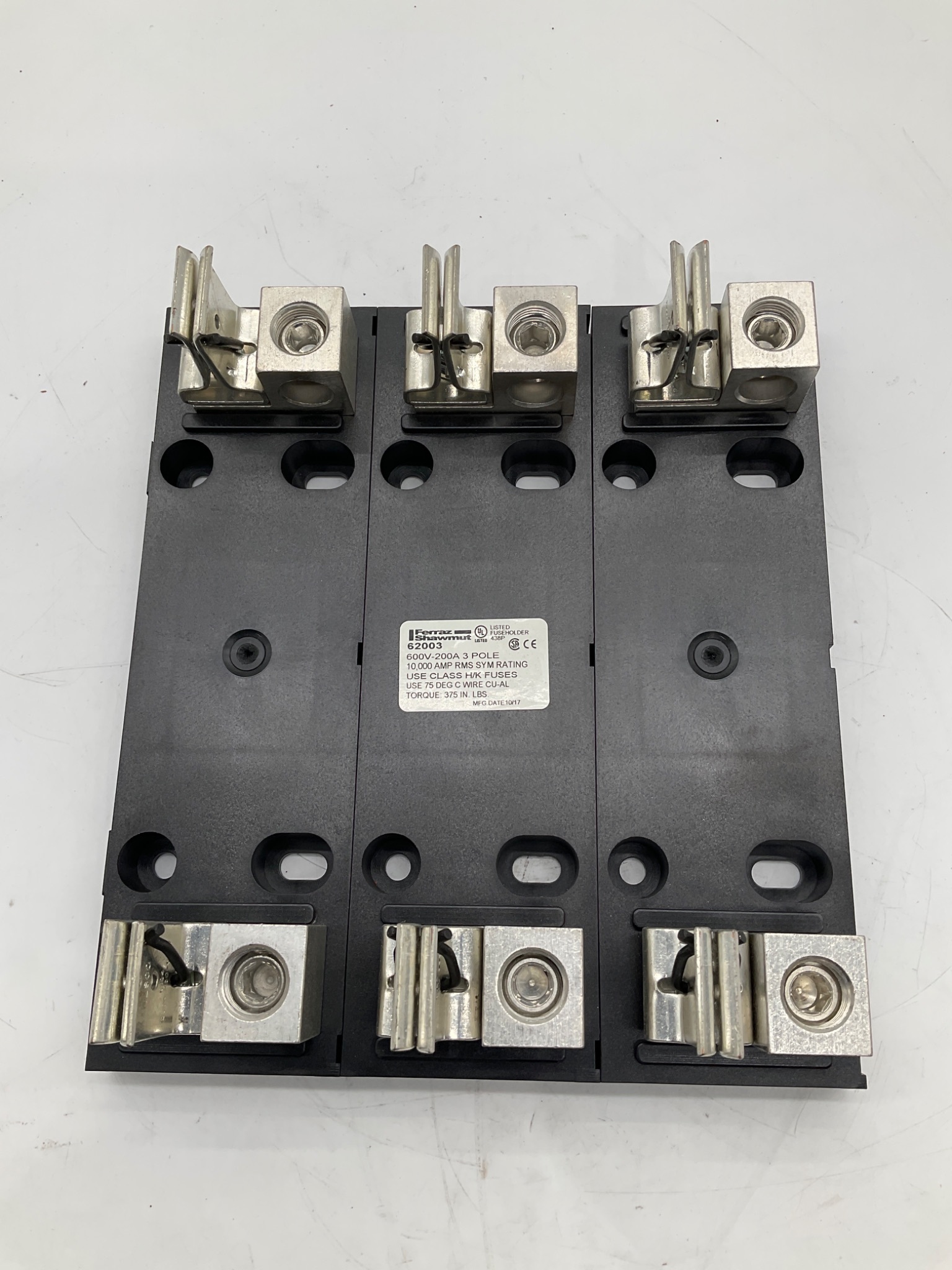 FERRAZ SHAWMUT 62003 3-Pole Fuse Holder 600V 200A NEW 1