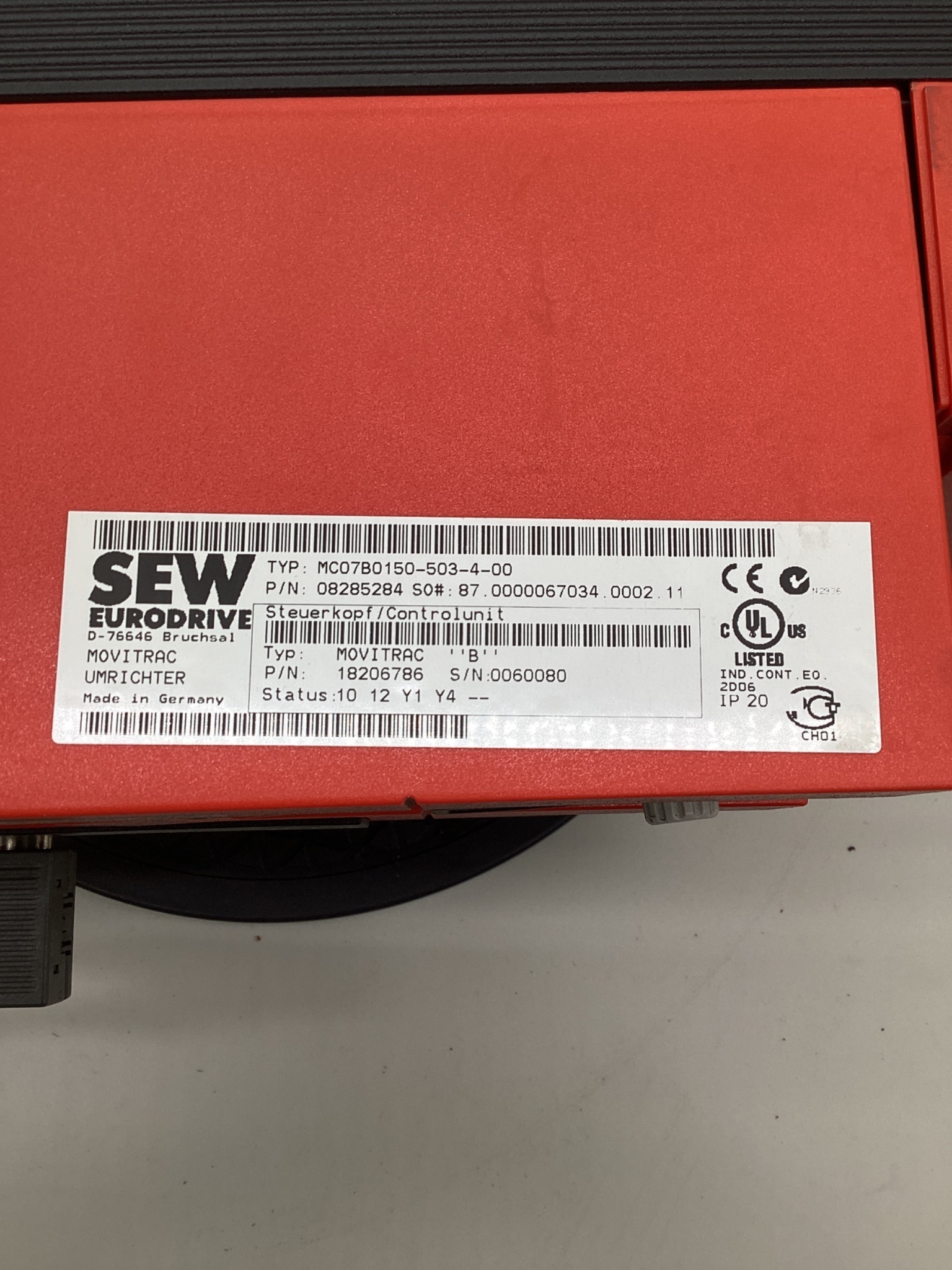 SEW-EURODRIVE MC07B0150-503-4-00 MOVITRAC B Variable Frequency Drive USED 1