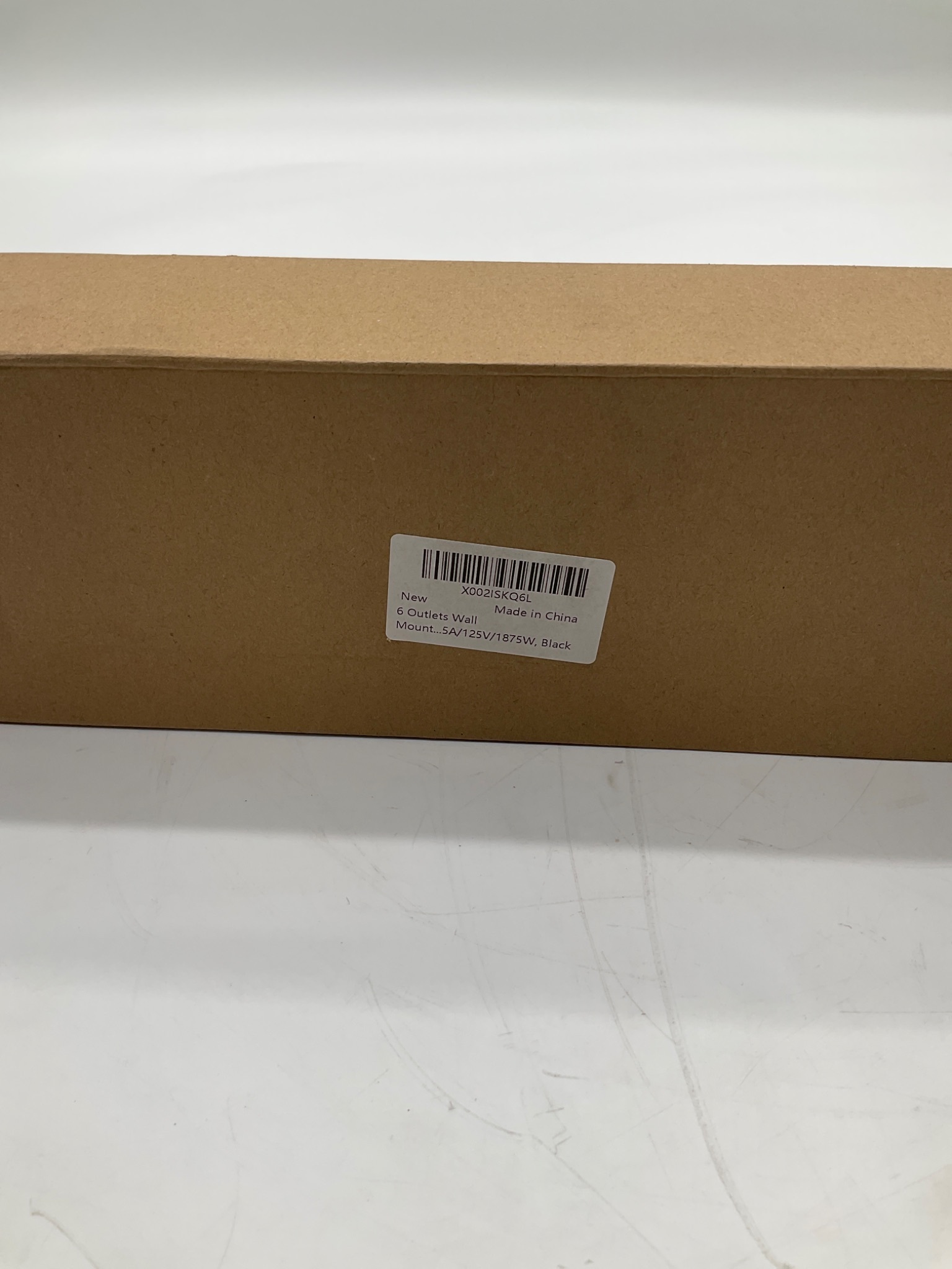 X002ISKQ6L 6 Outlet Wall Mount Power Strip 125V 15A Black NEW 2