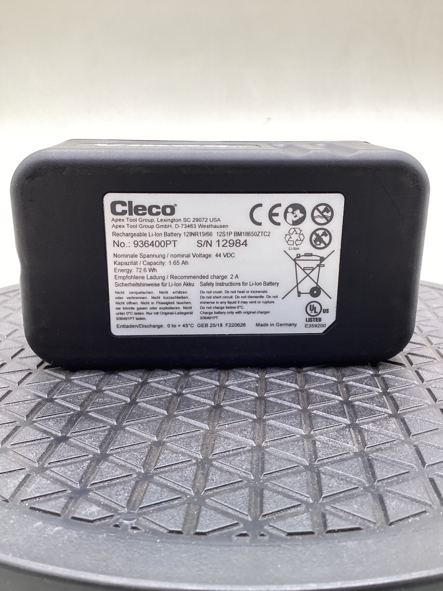 CLECO 936400PT VMAX 44V Li-Ion Battery Pack NEW 2