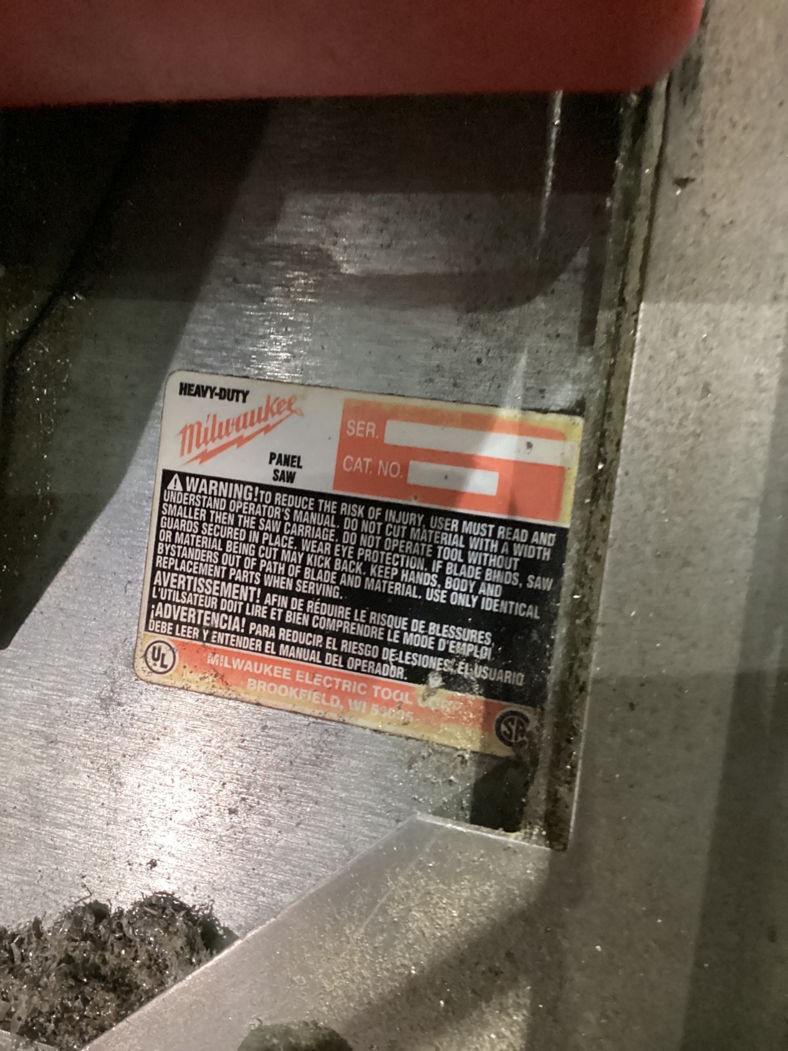 MILWAUKEE 6486-20 3-1/4 HP Panel Saw USED 4