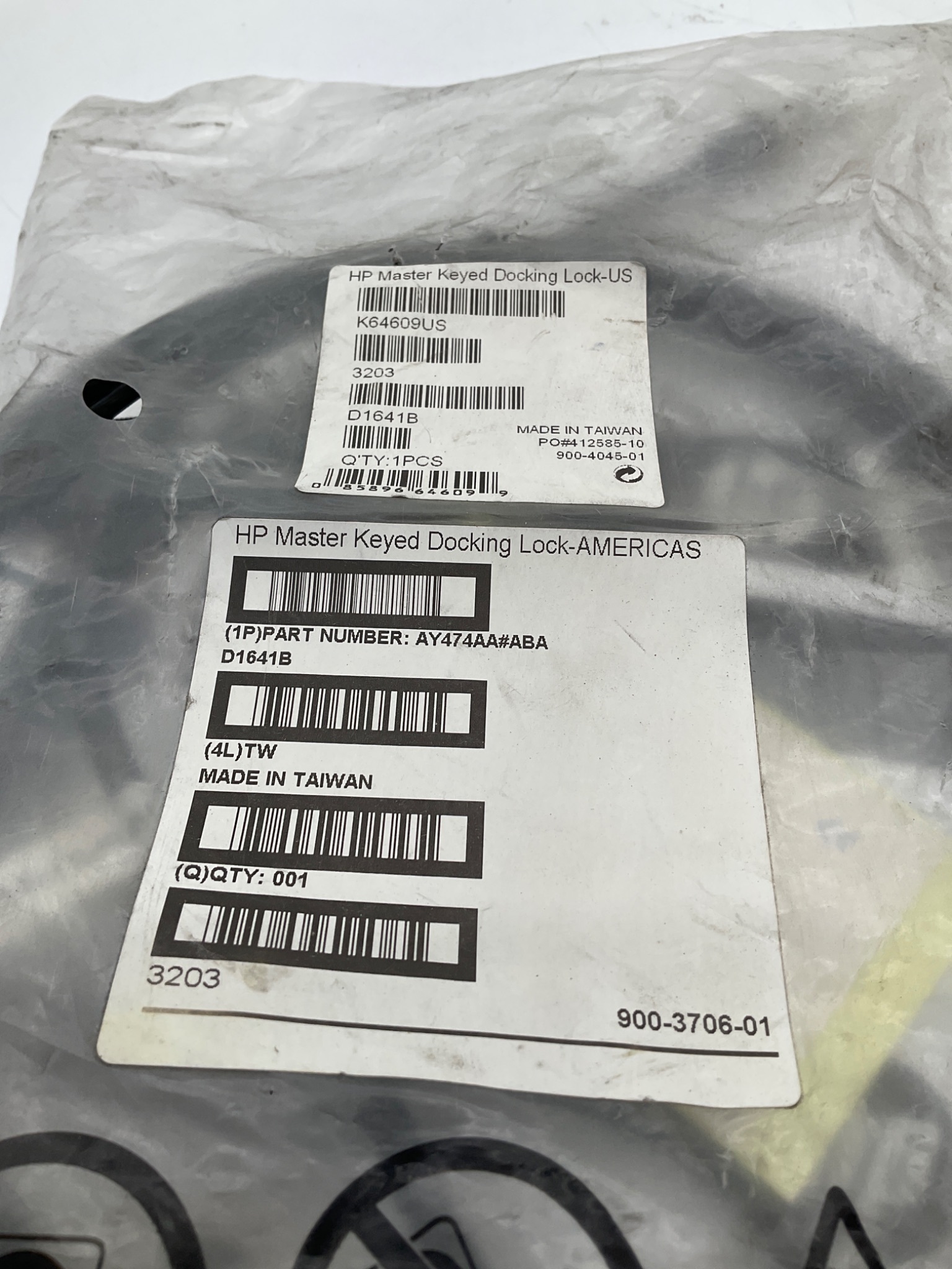 HEWLETT-PACKARD AY474AA#ABA Master Keyed Docking Lock NEW 1