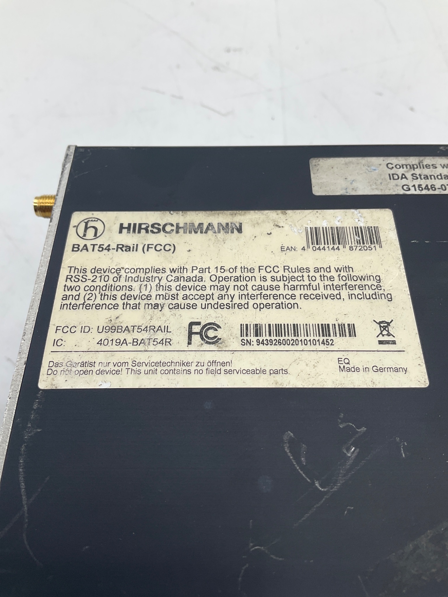HIRSCHMANN BAT54-RAIL (FCC) Industrial WLAN Access Point USED 5